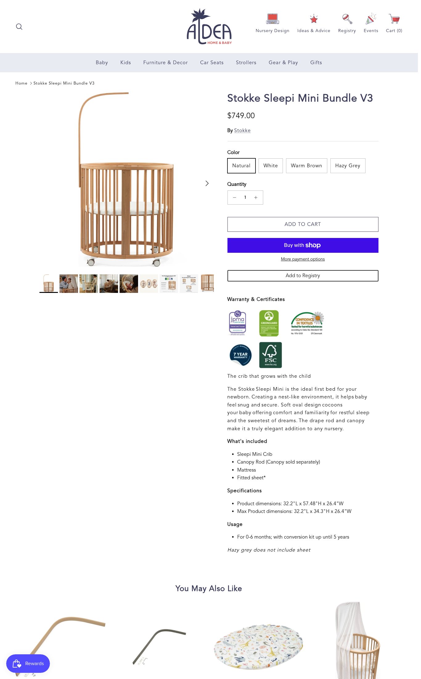 Aldea Home & Baby page