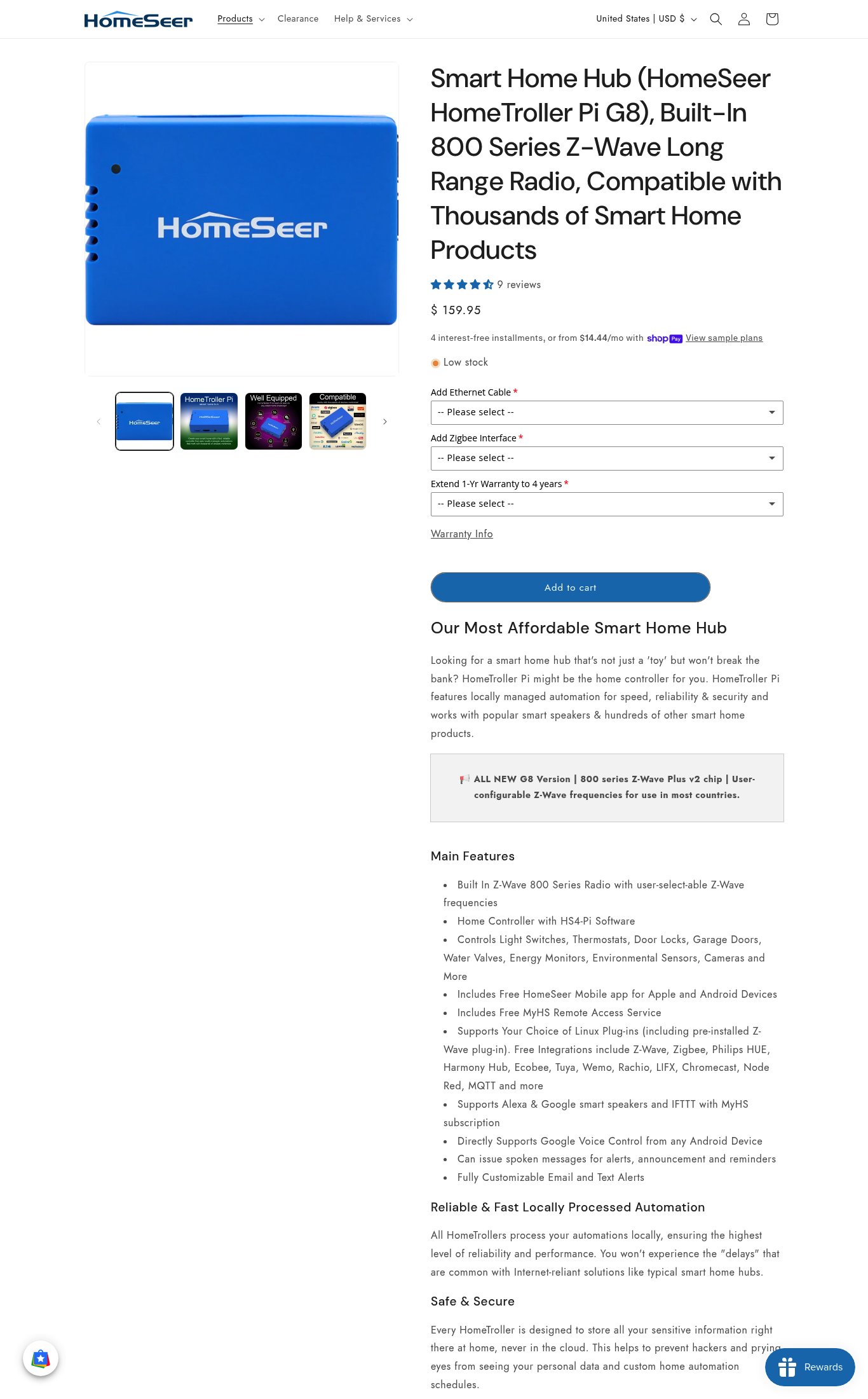HomeSeer page