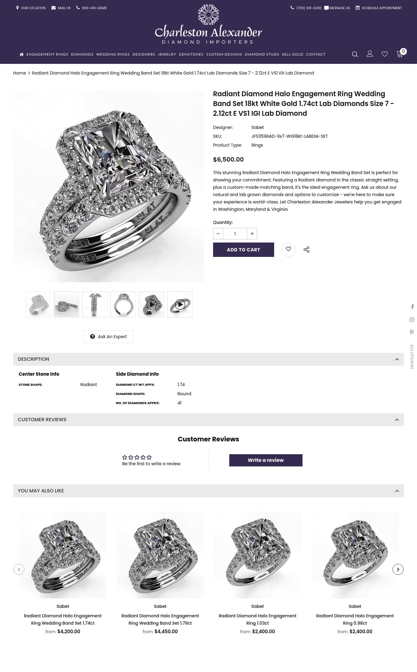 Charleston Alexander Diamond Importers page
