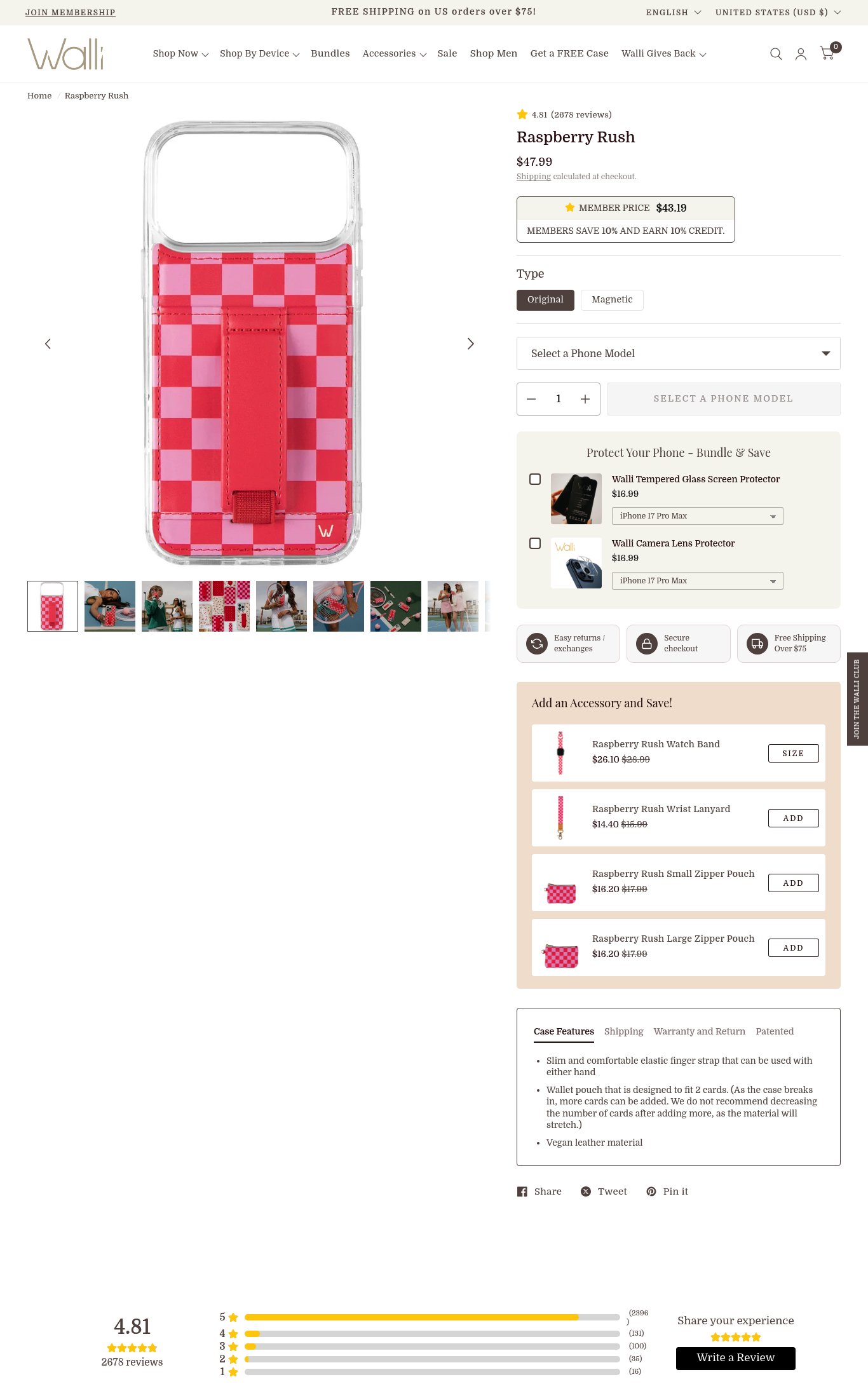 Walli Cases page