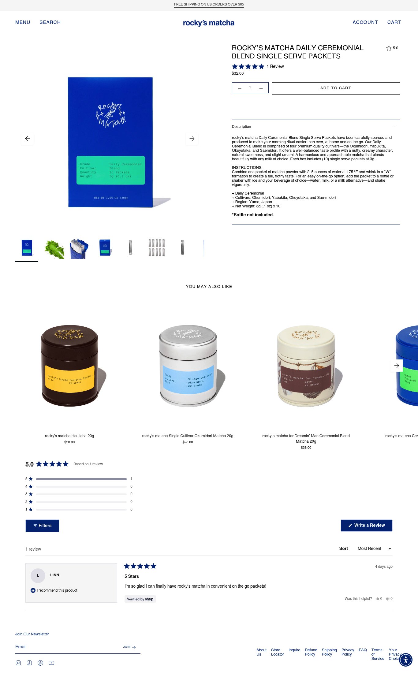 Rocky's Matcha page