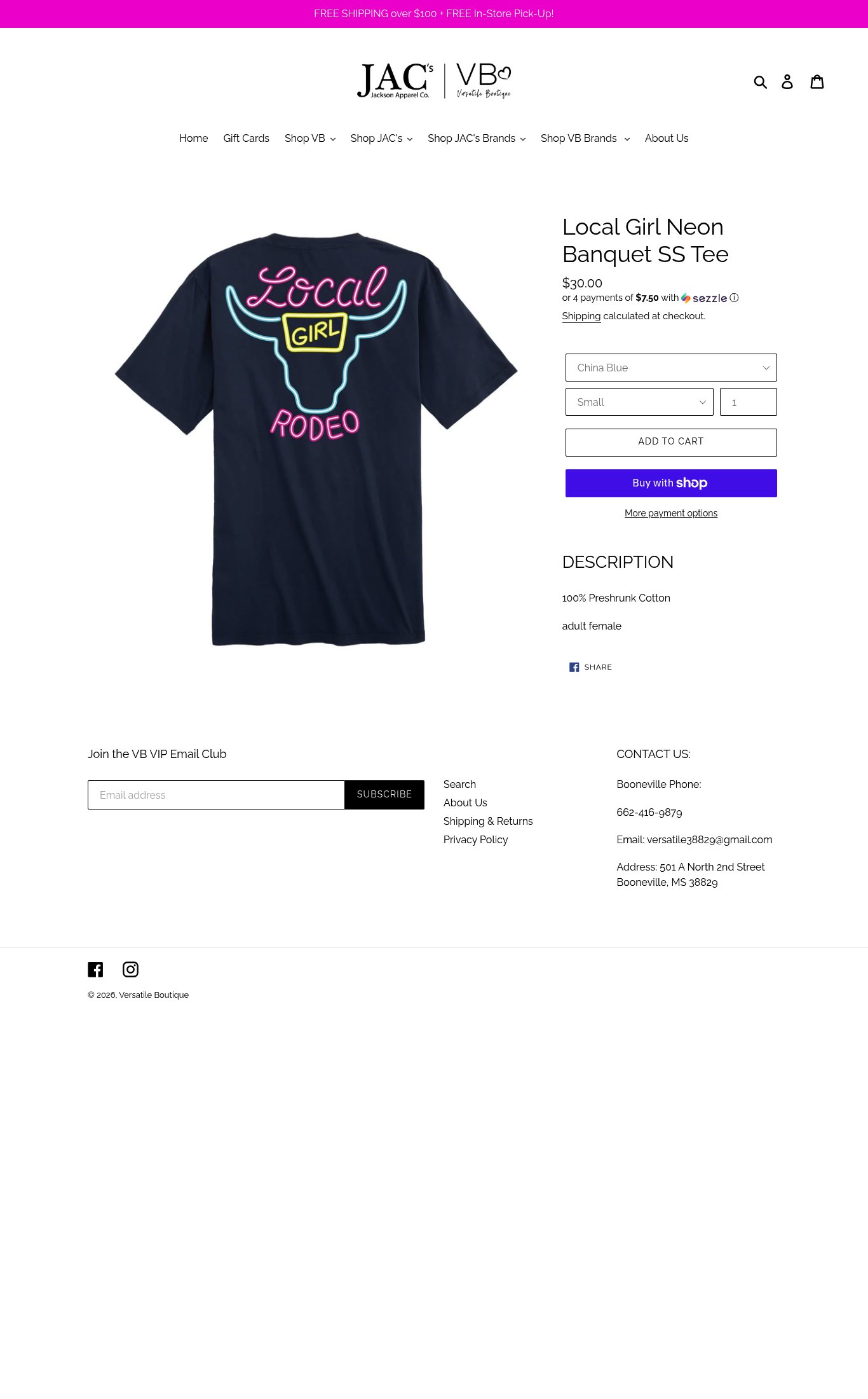 Versatile Boutique page