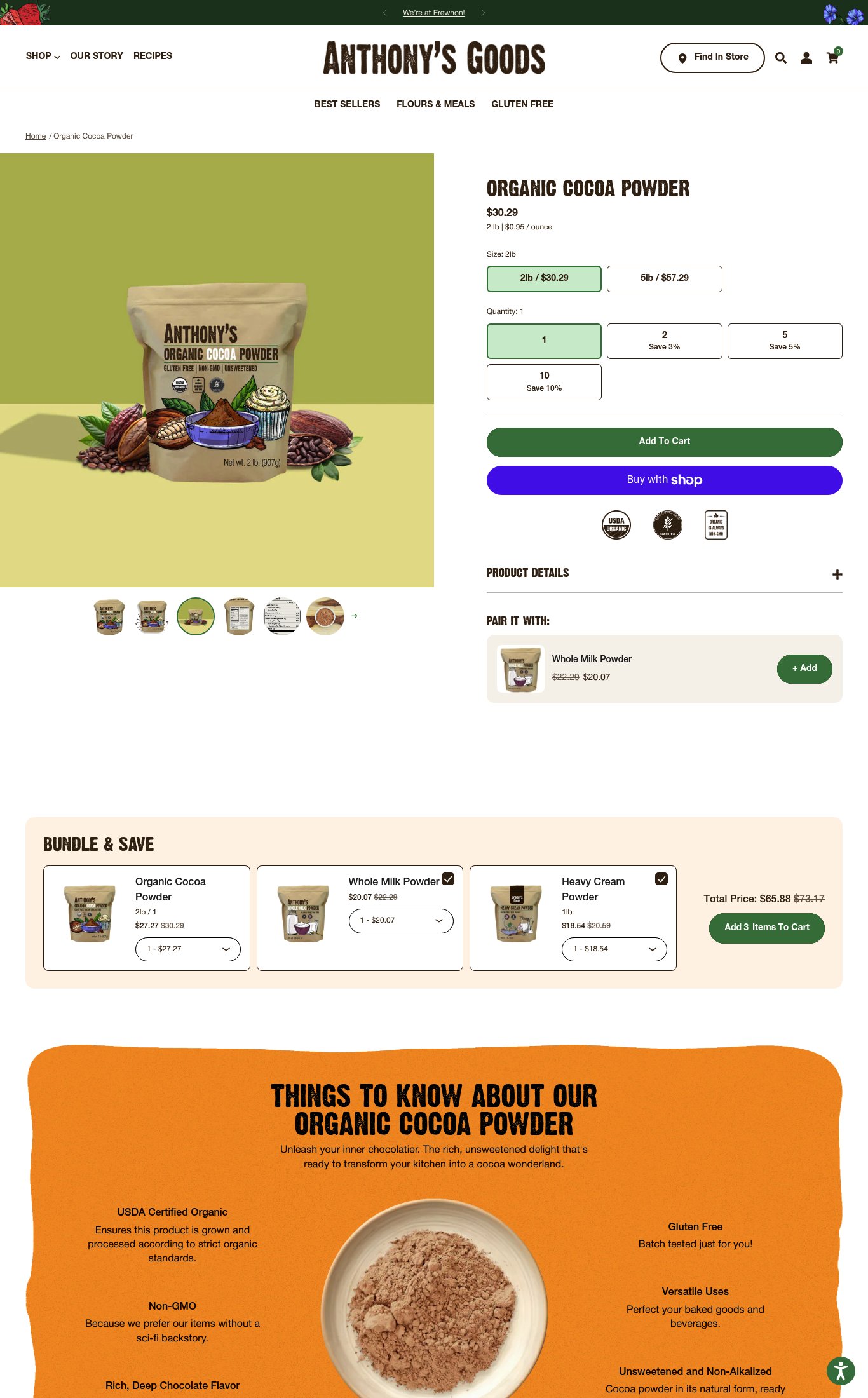 Anthony's Goods page