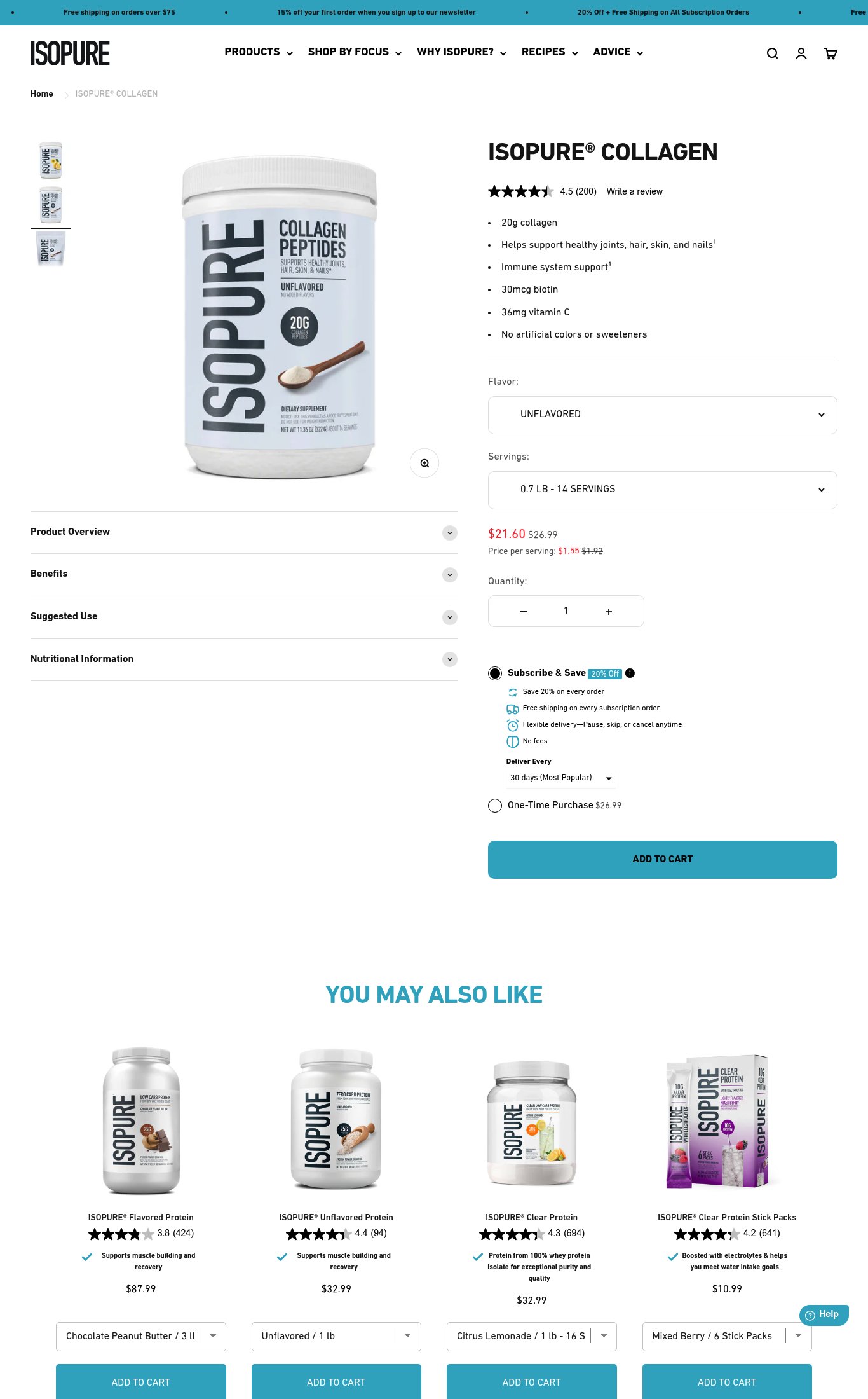 Isopure page