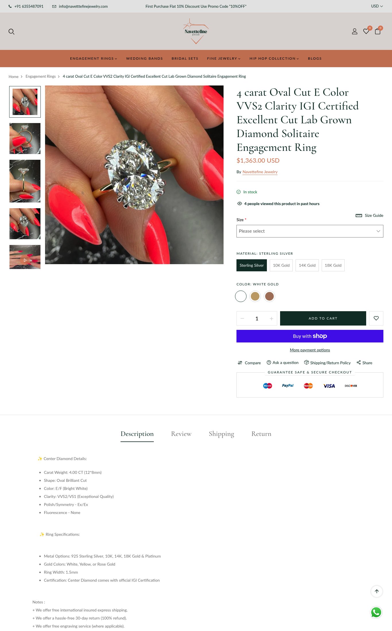 Navettefine Jewelry page