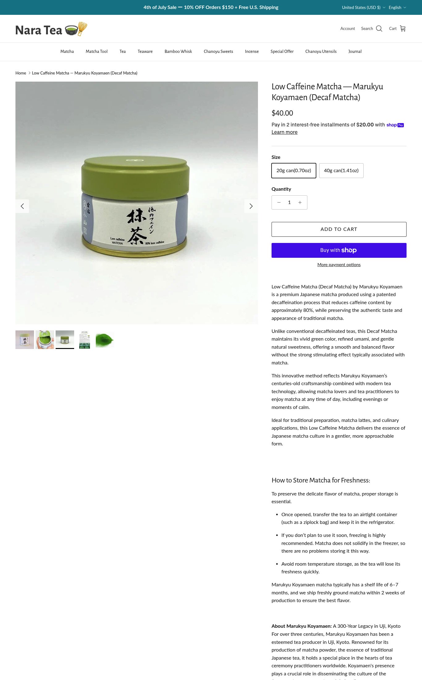 Nara Tea Co. page