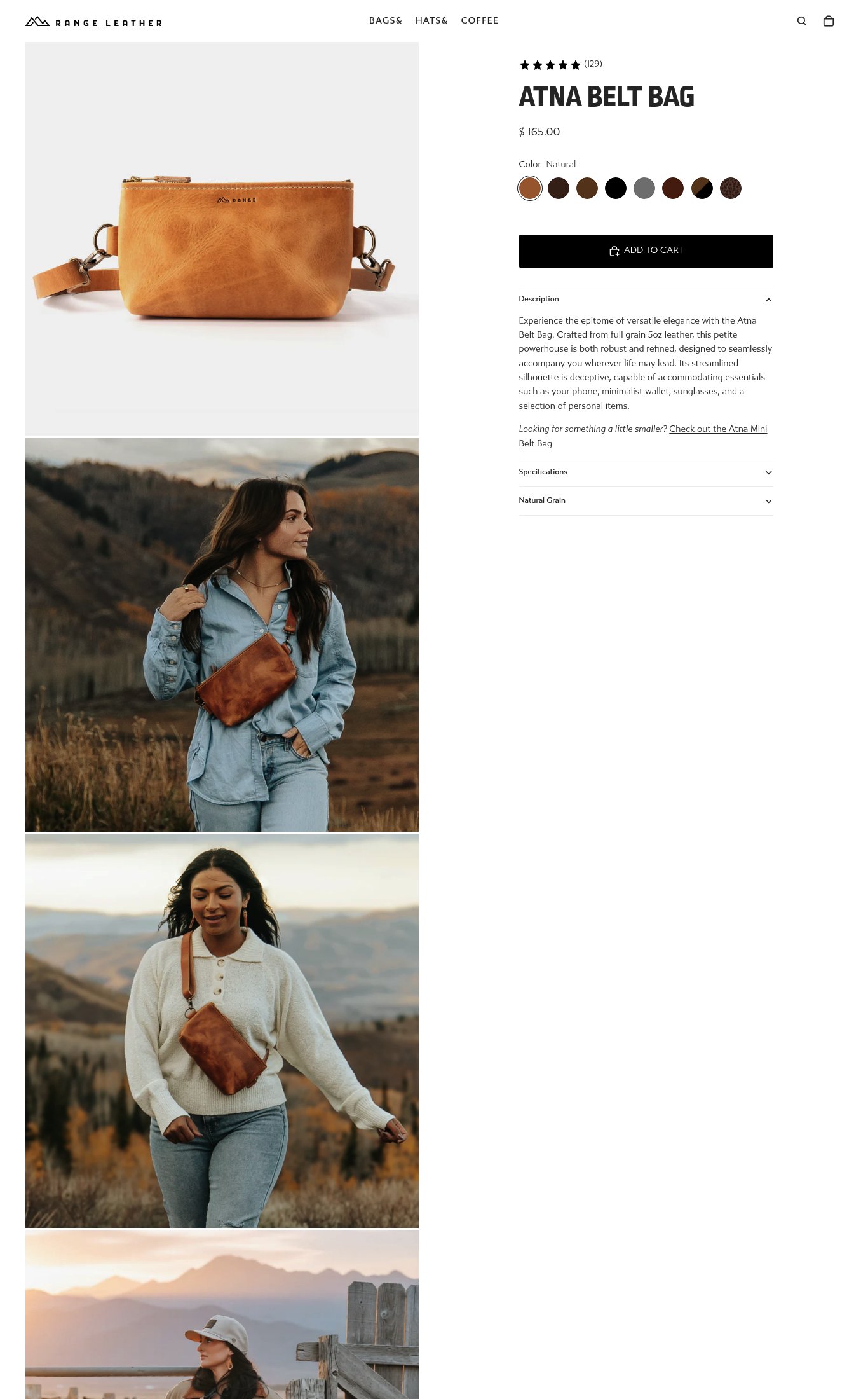 Range Leather Co page