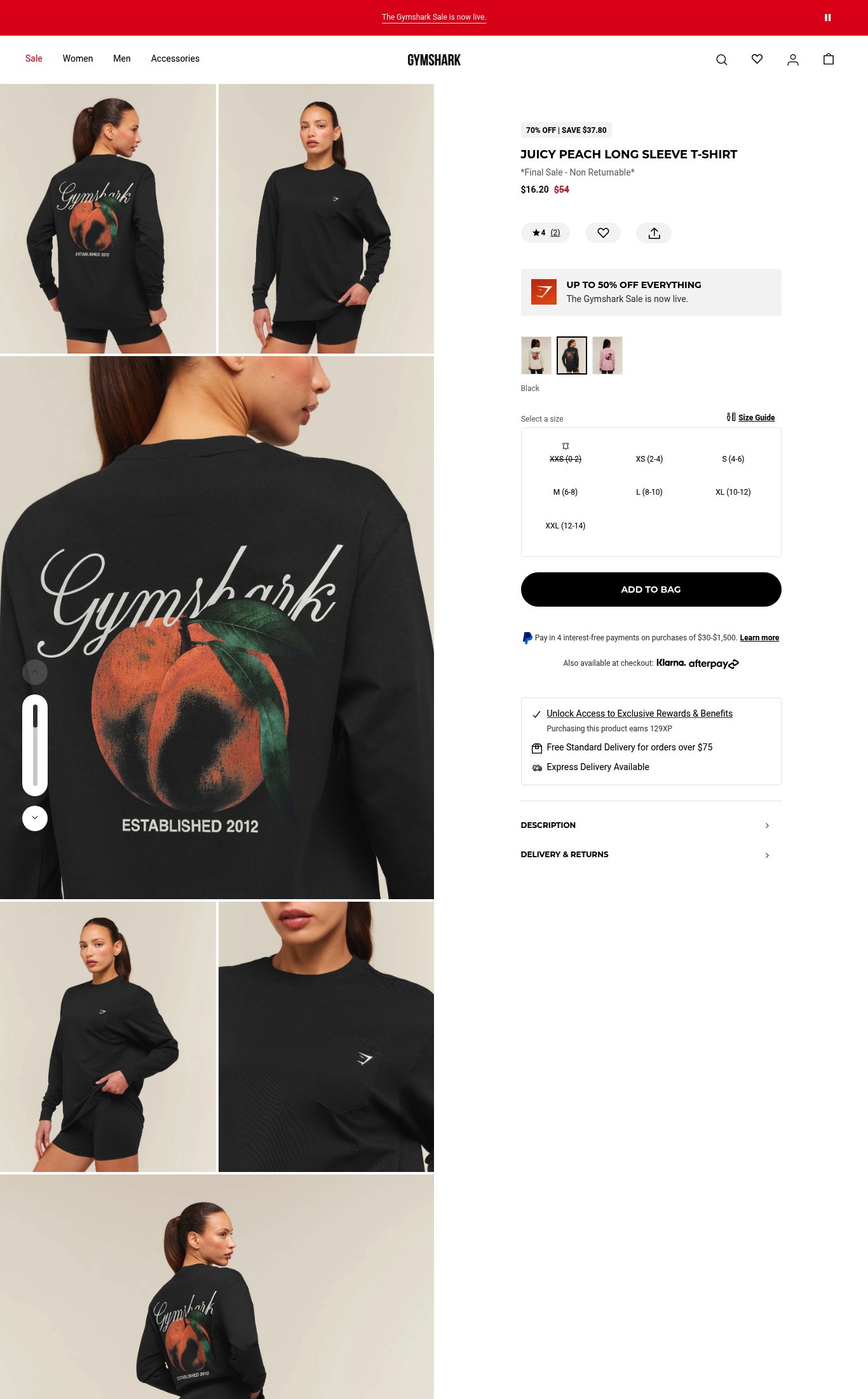 Gymshark US page