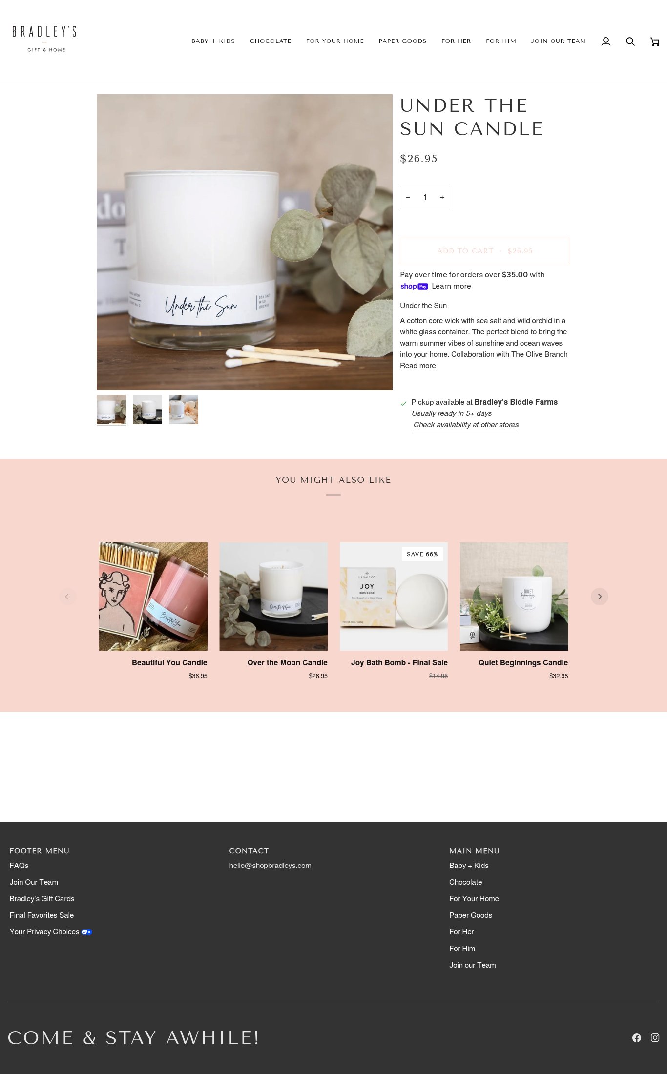 Bradley's Gift and Home page