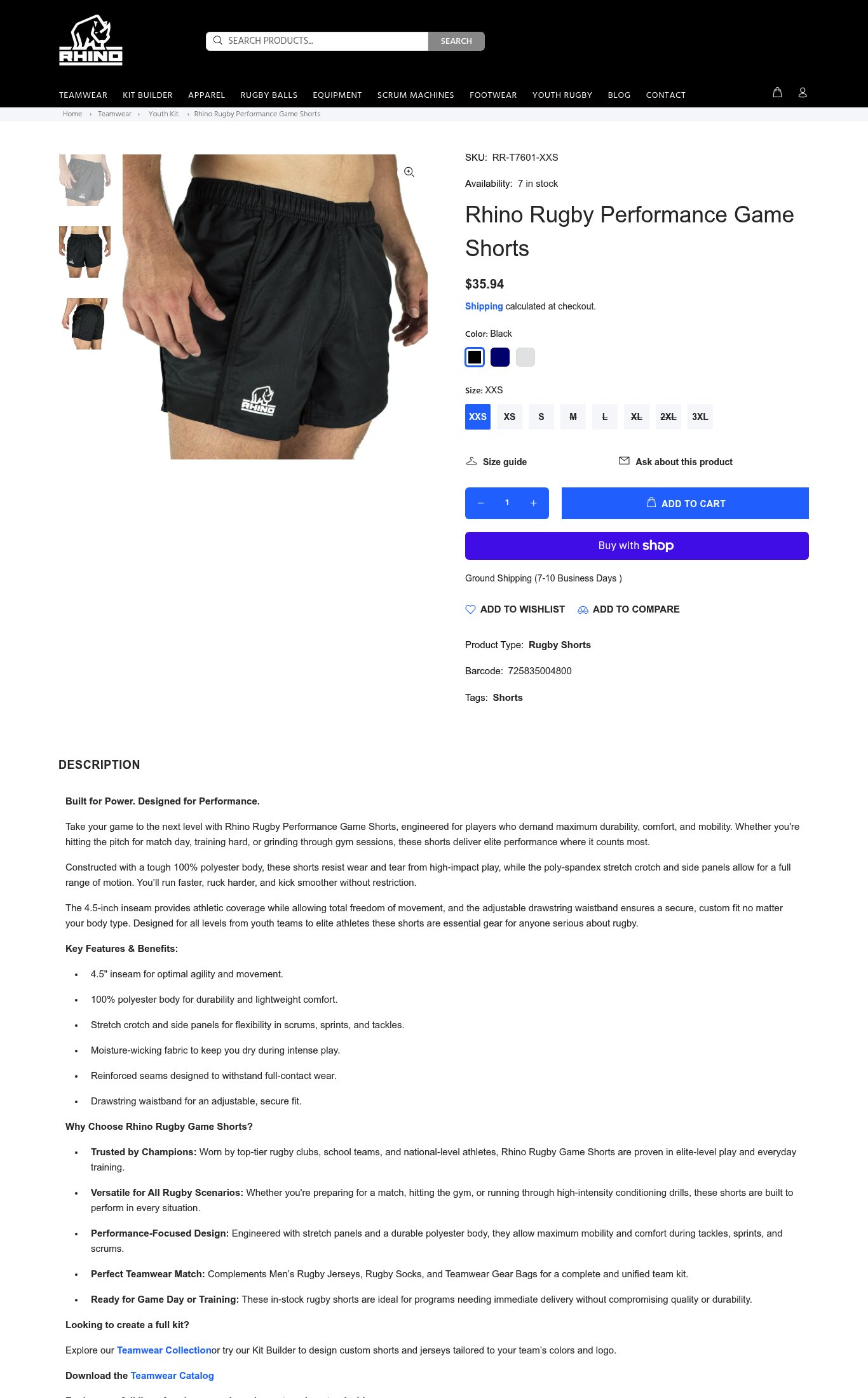 Rhino Rugby page