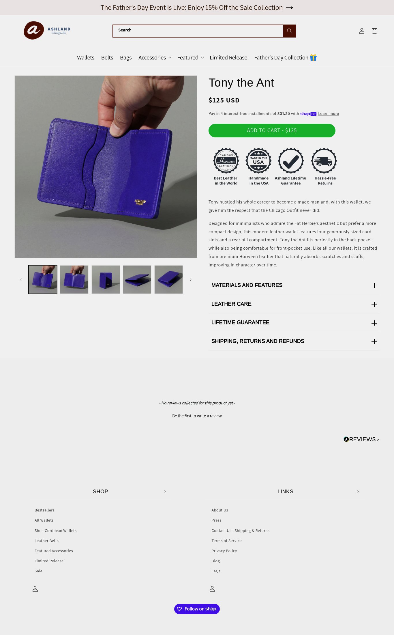 Ashland Leather page