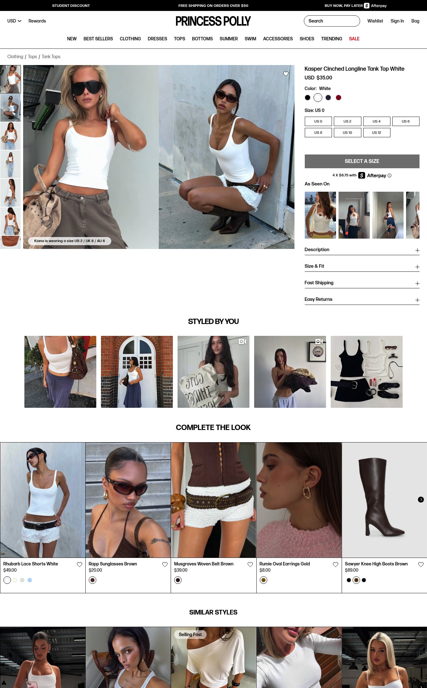 Princess Polly USA page