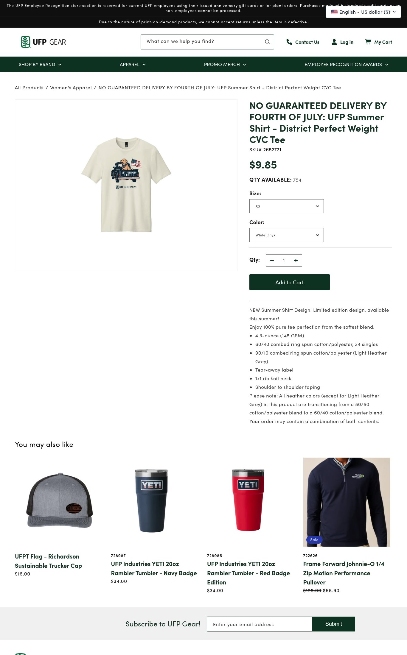 UFP Gear page