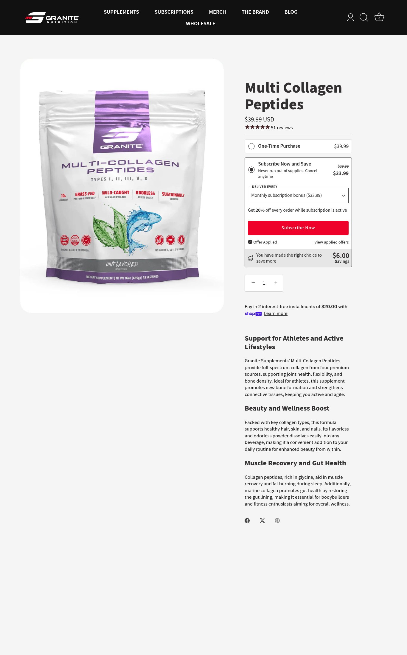 Granite Nutrition page