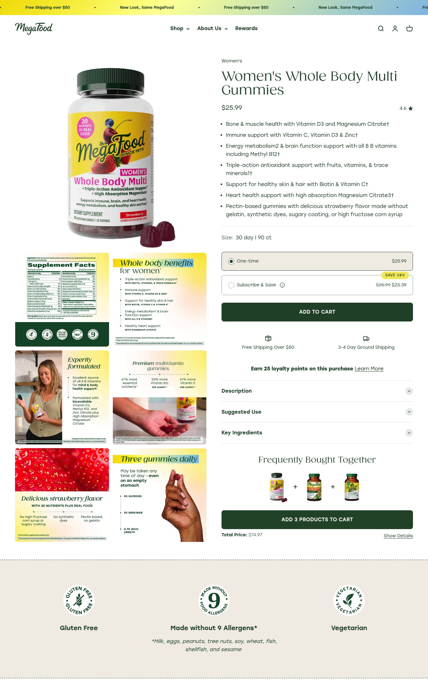 MegaFood page