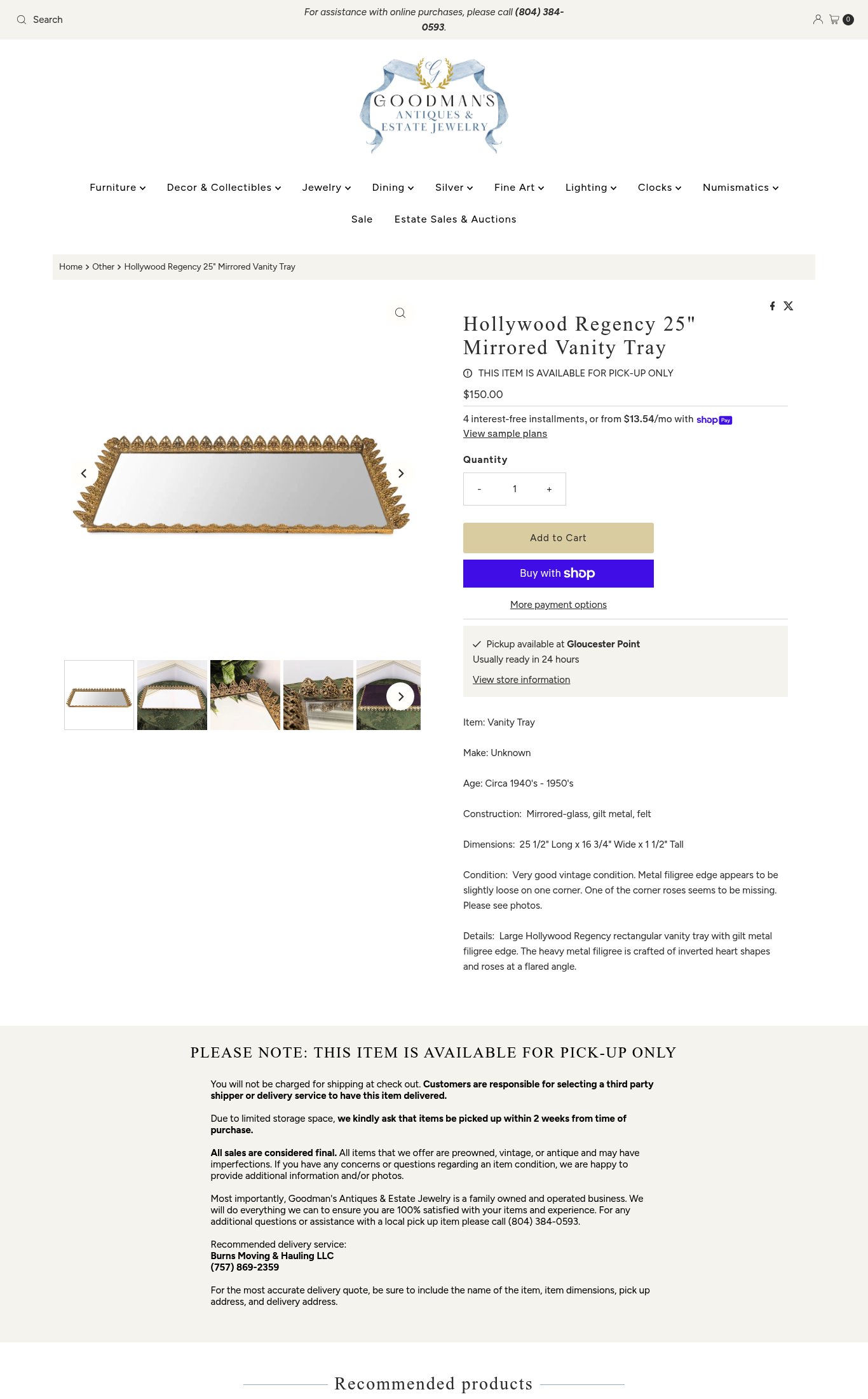 Goodman's Antiques & Estate Jewelry page