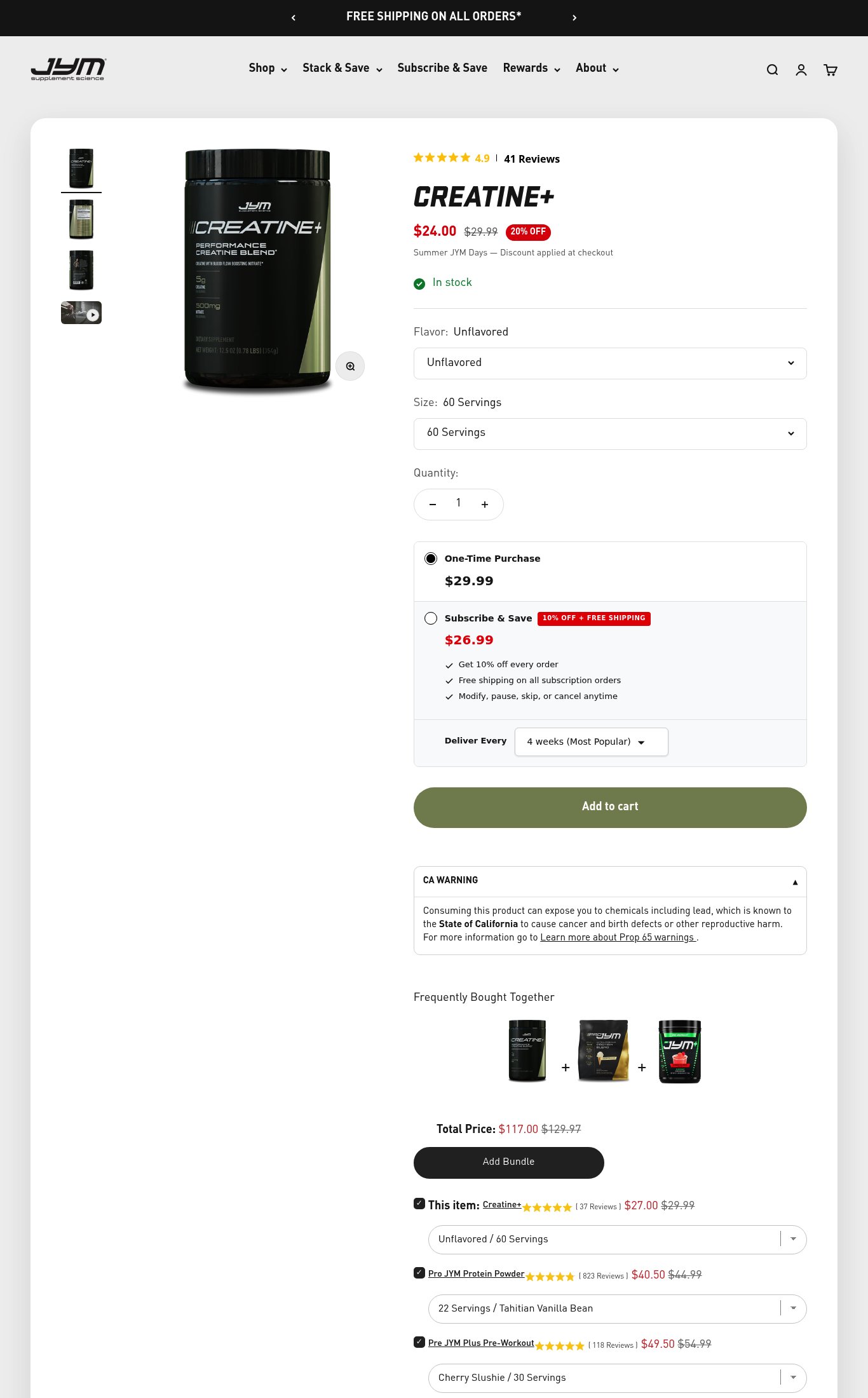 JYM Supplement Science page