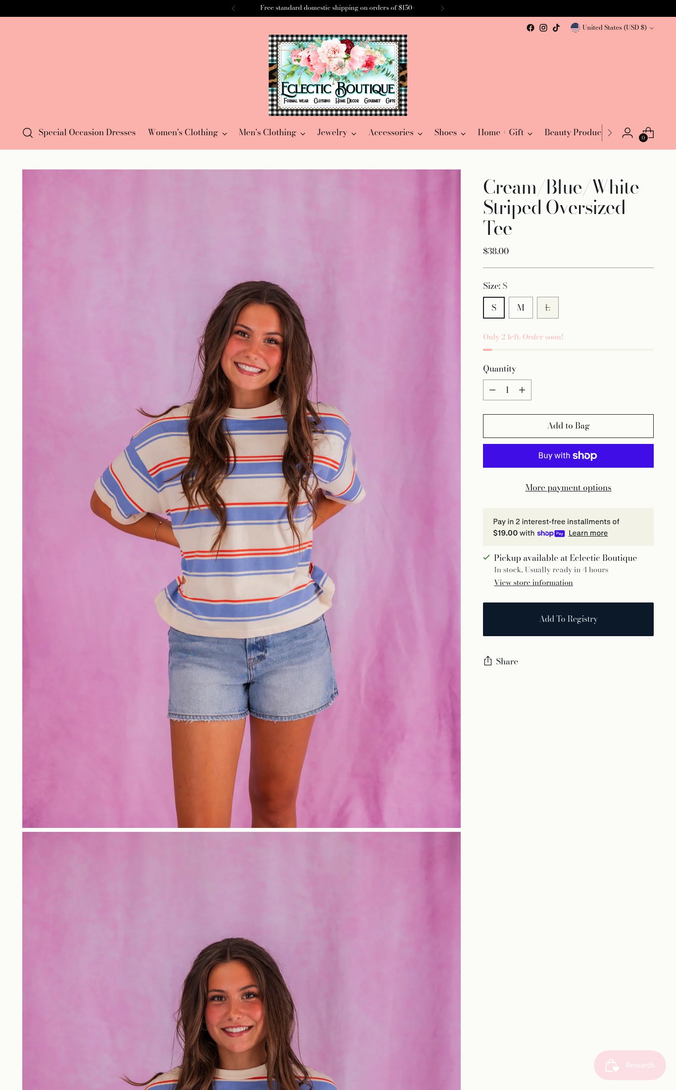 Eclectic Boutique page