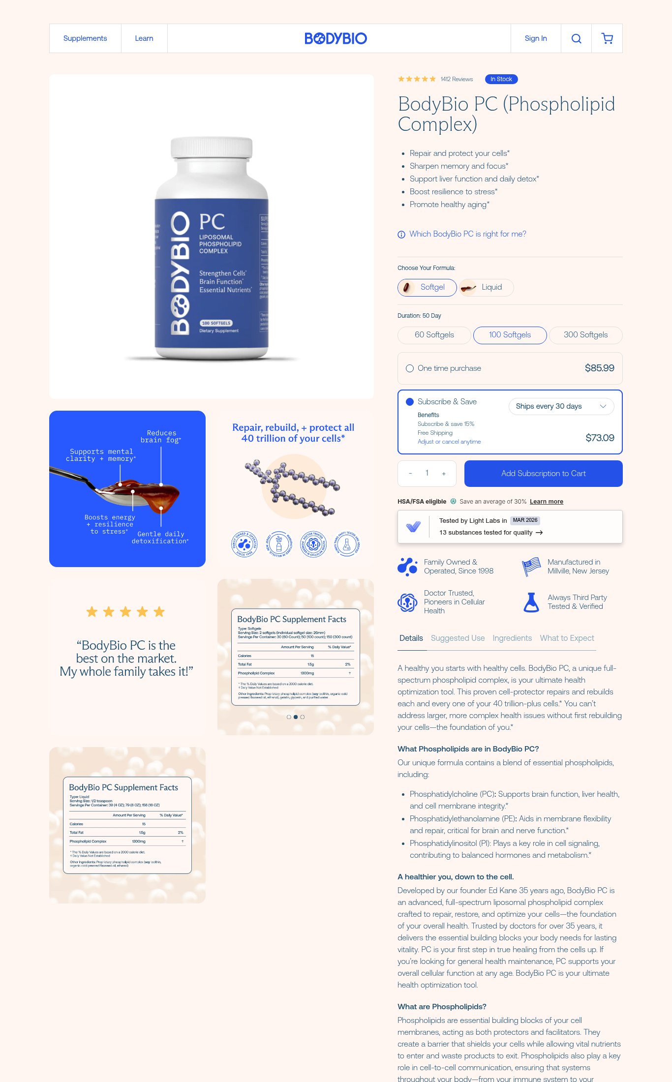 BodyBio page