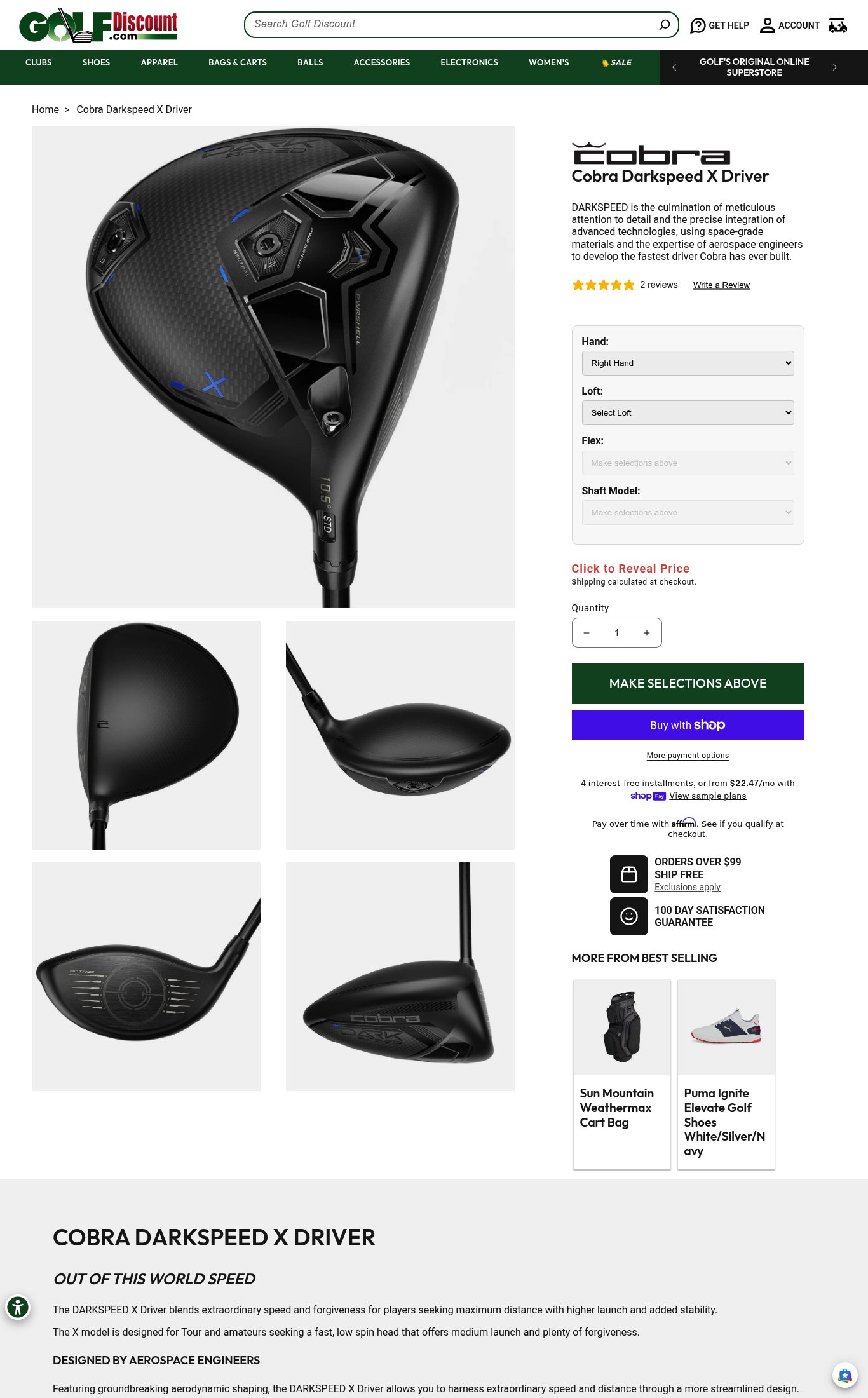 Golf Discount page