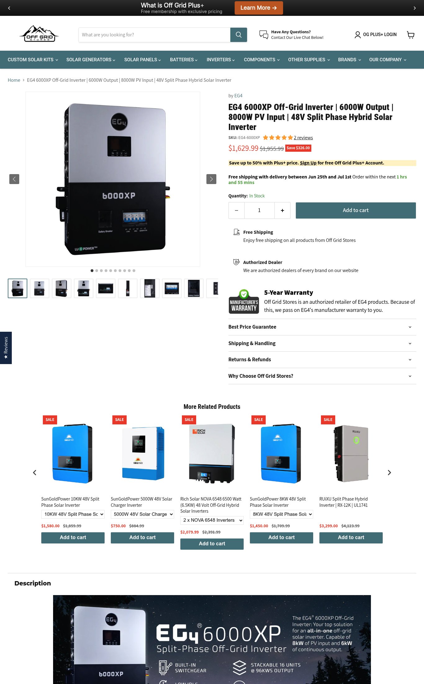 Off Grid Stores page