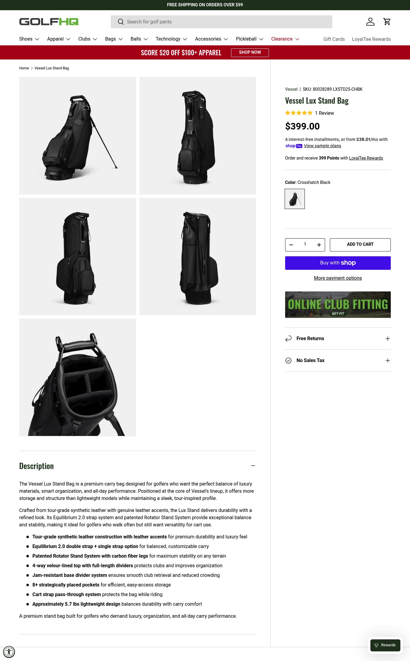 Golf HQ page