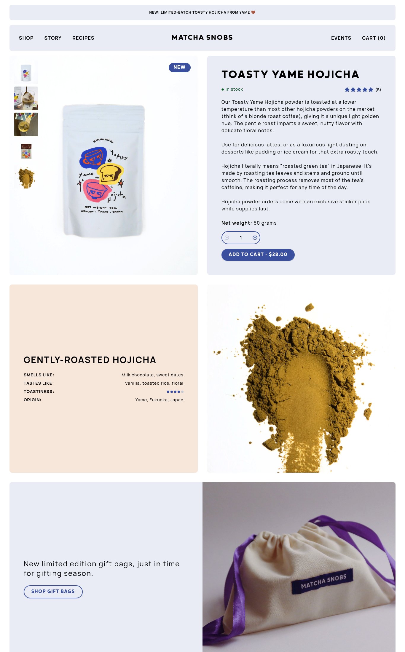 Matcha Snobs page