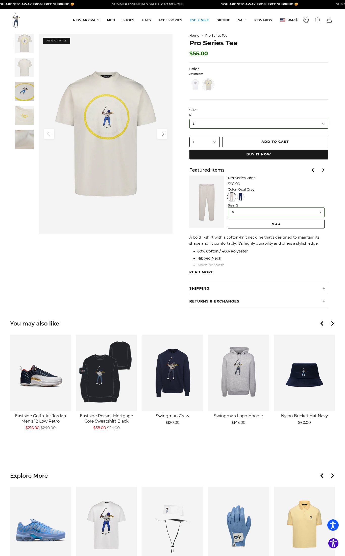 Eastside Golf page