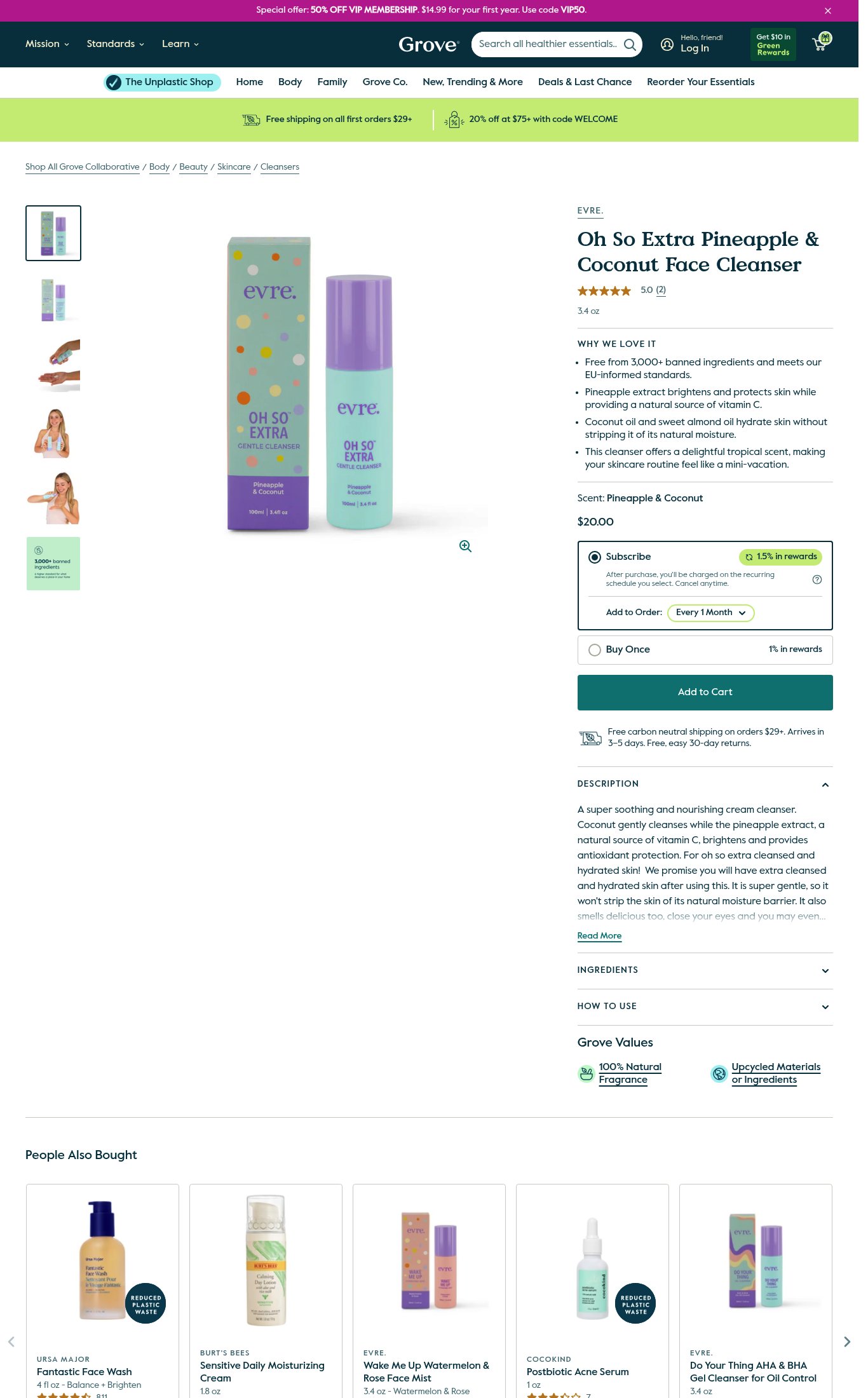 Grove Collaborative (Evre. product) page