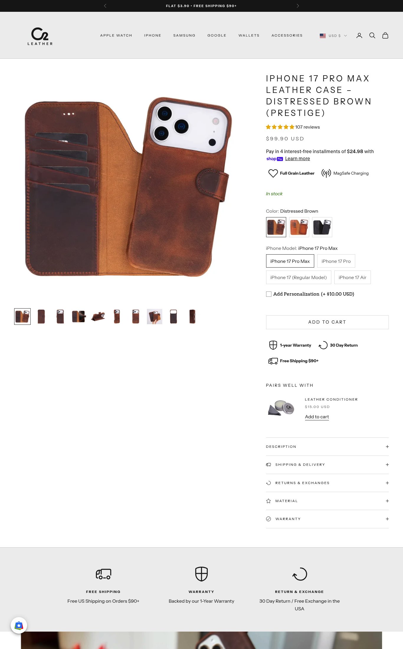 O2 Leather page
