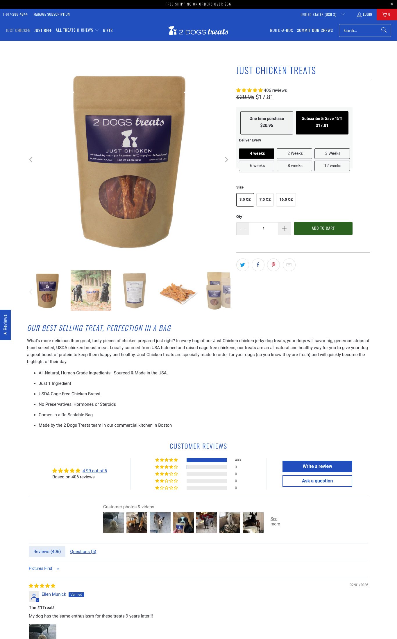 2 Dogs Treats page