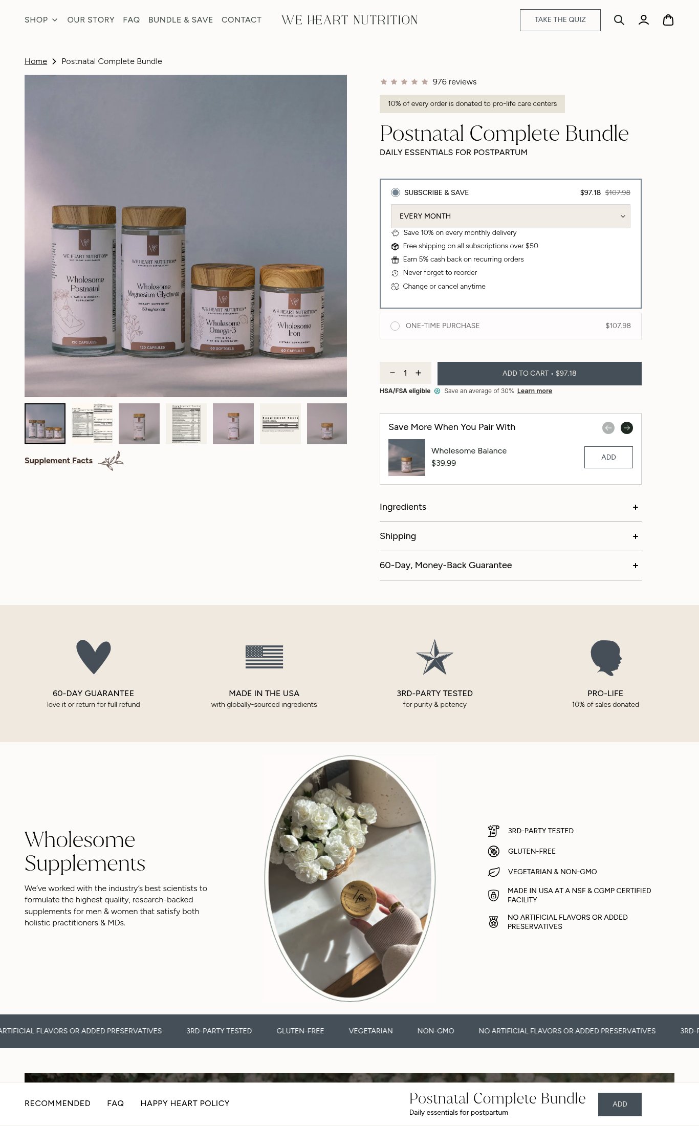 We Heart Nutrition page