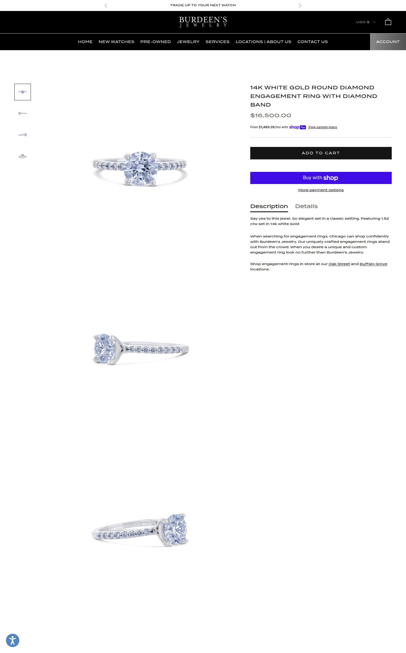 Burdeen's Jewelry page