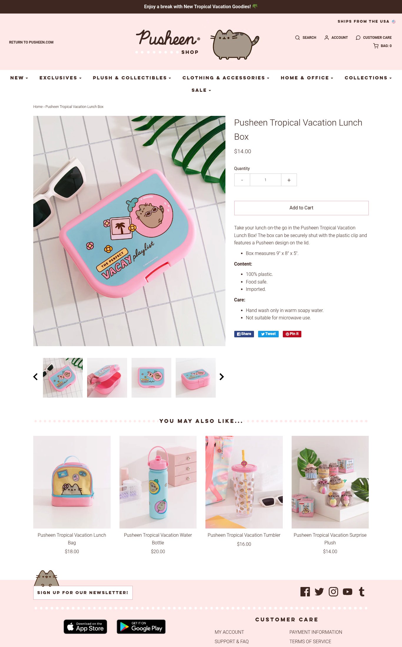 Pusheen Shop page