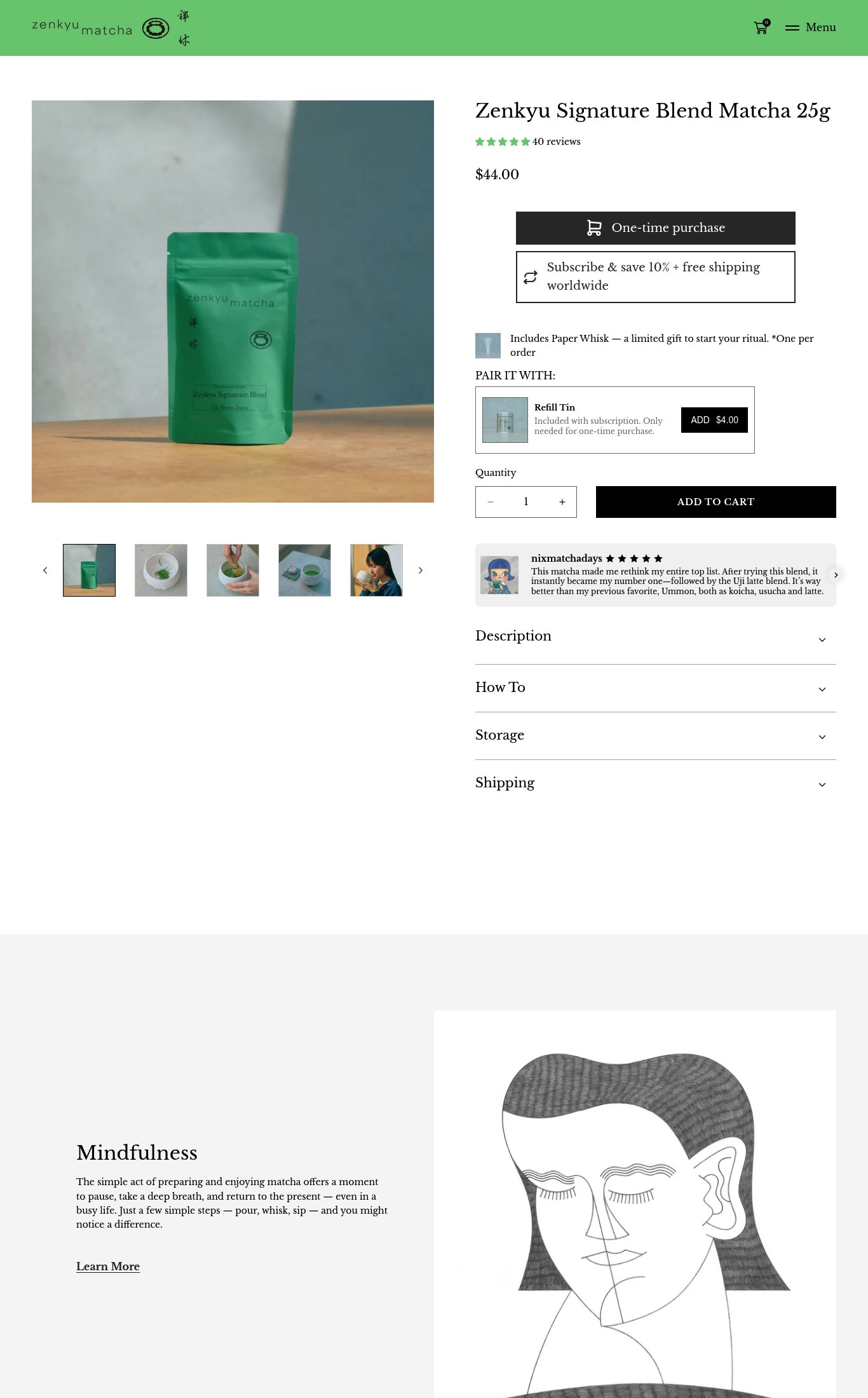 Zenkyu Matcha page