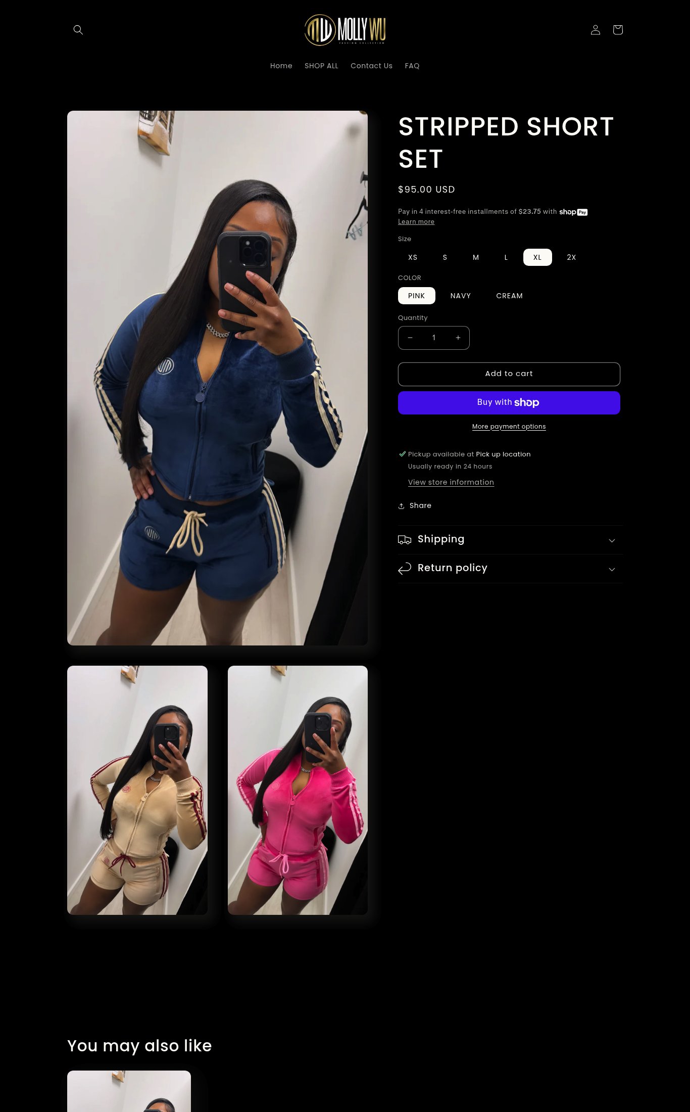Molly Wu Fashion Collection page