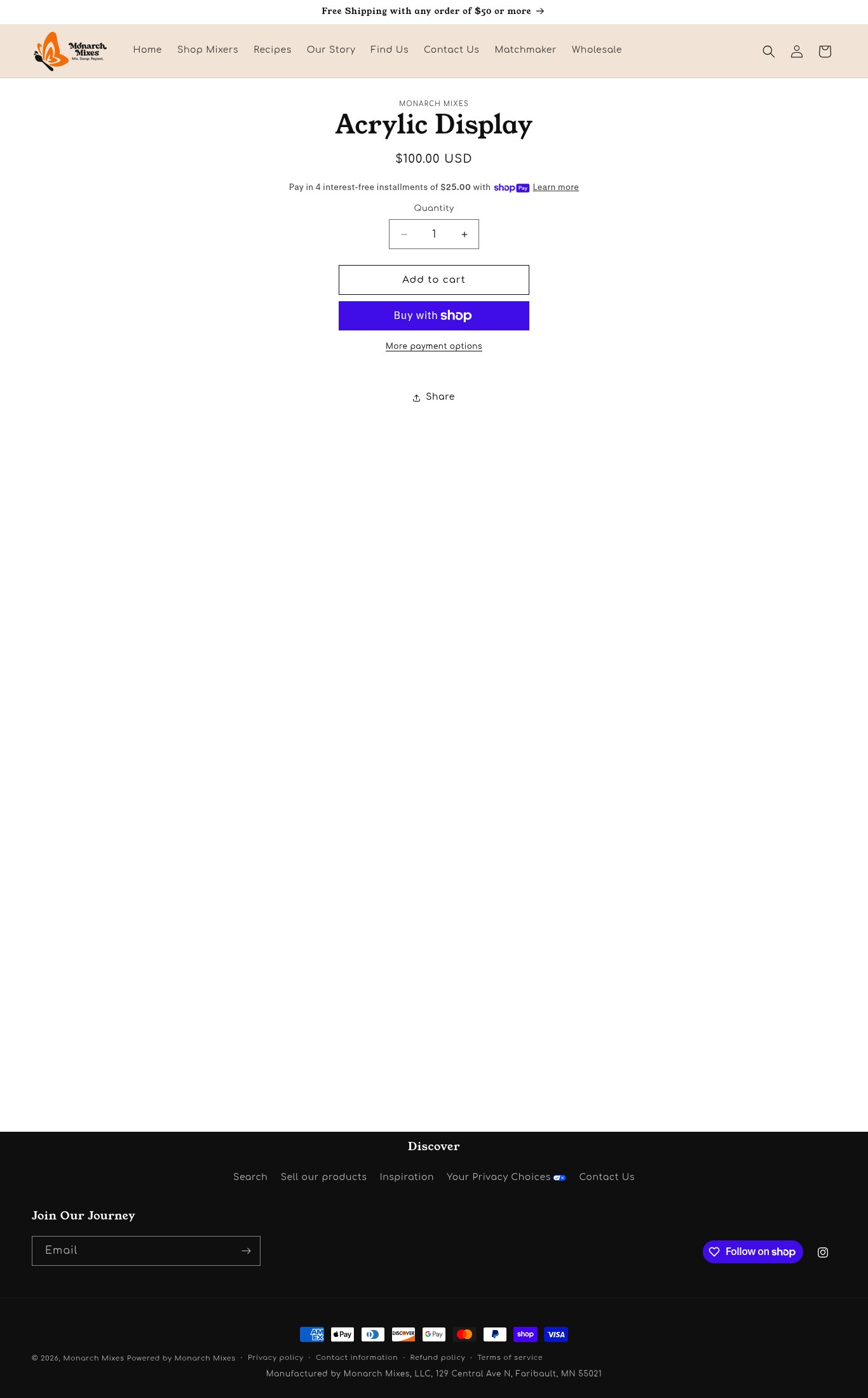 Monarch Mixes page