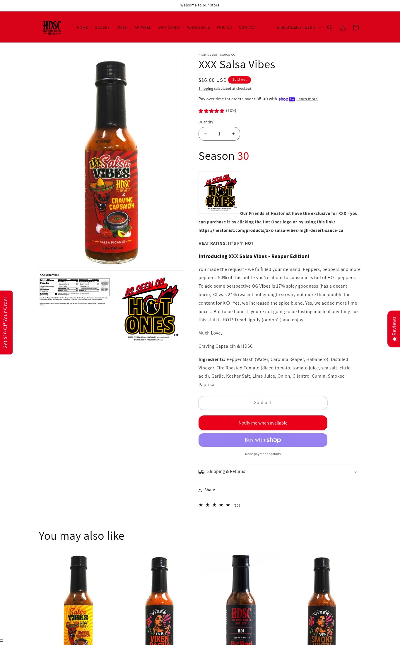 High Desert Sauce Co page