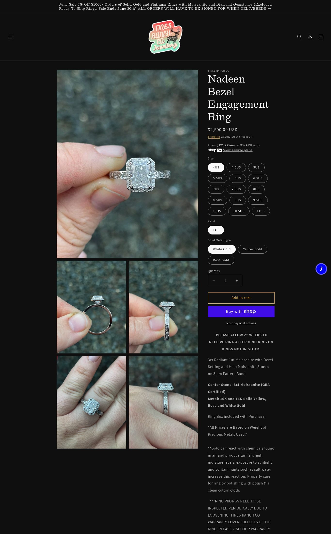 Tines Ranch Co Jewellery page