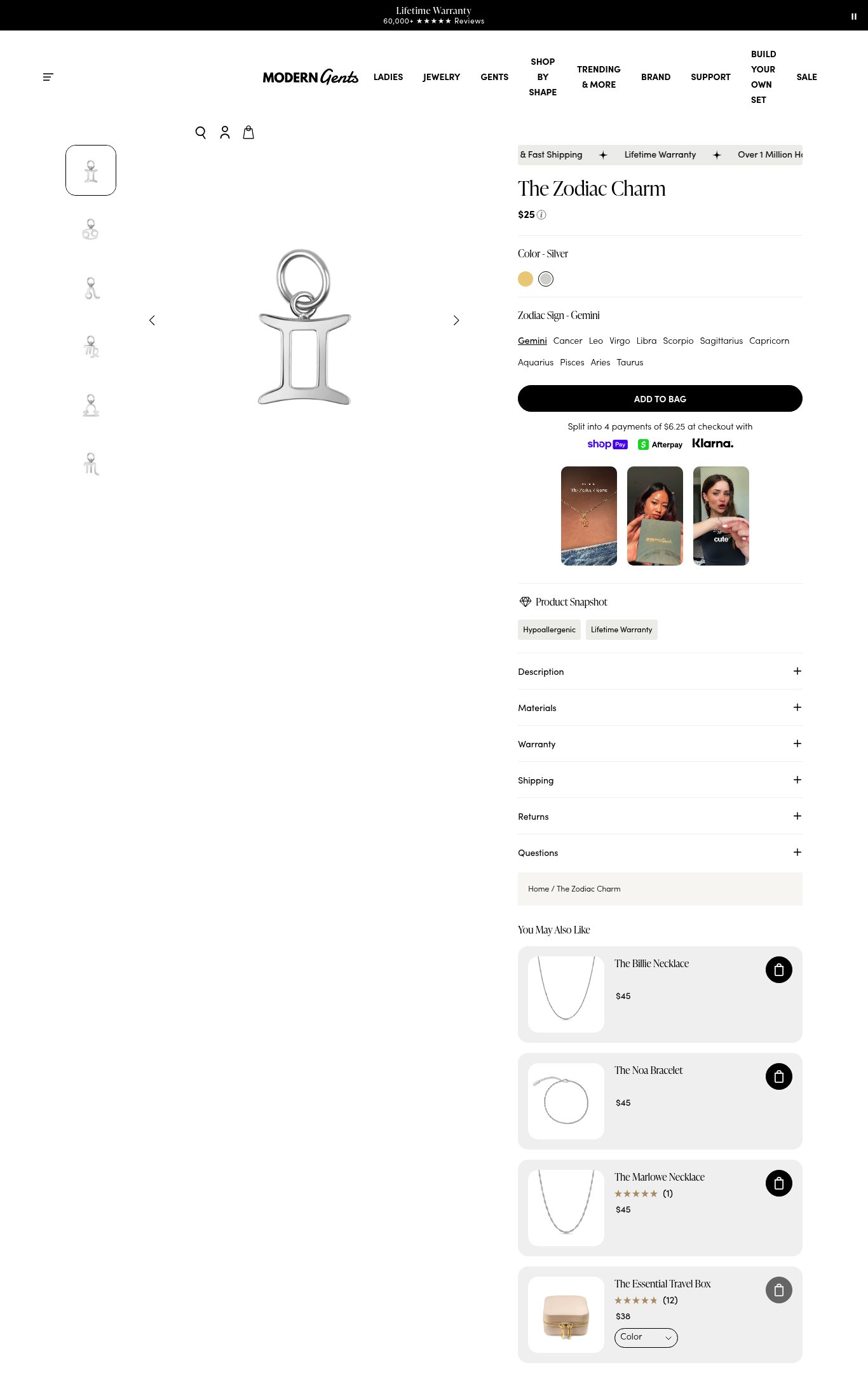 Modern Gents page