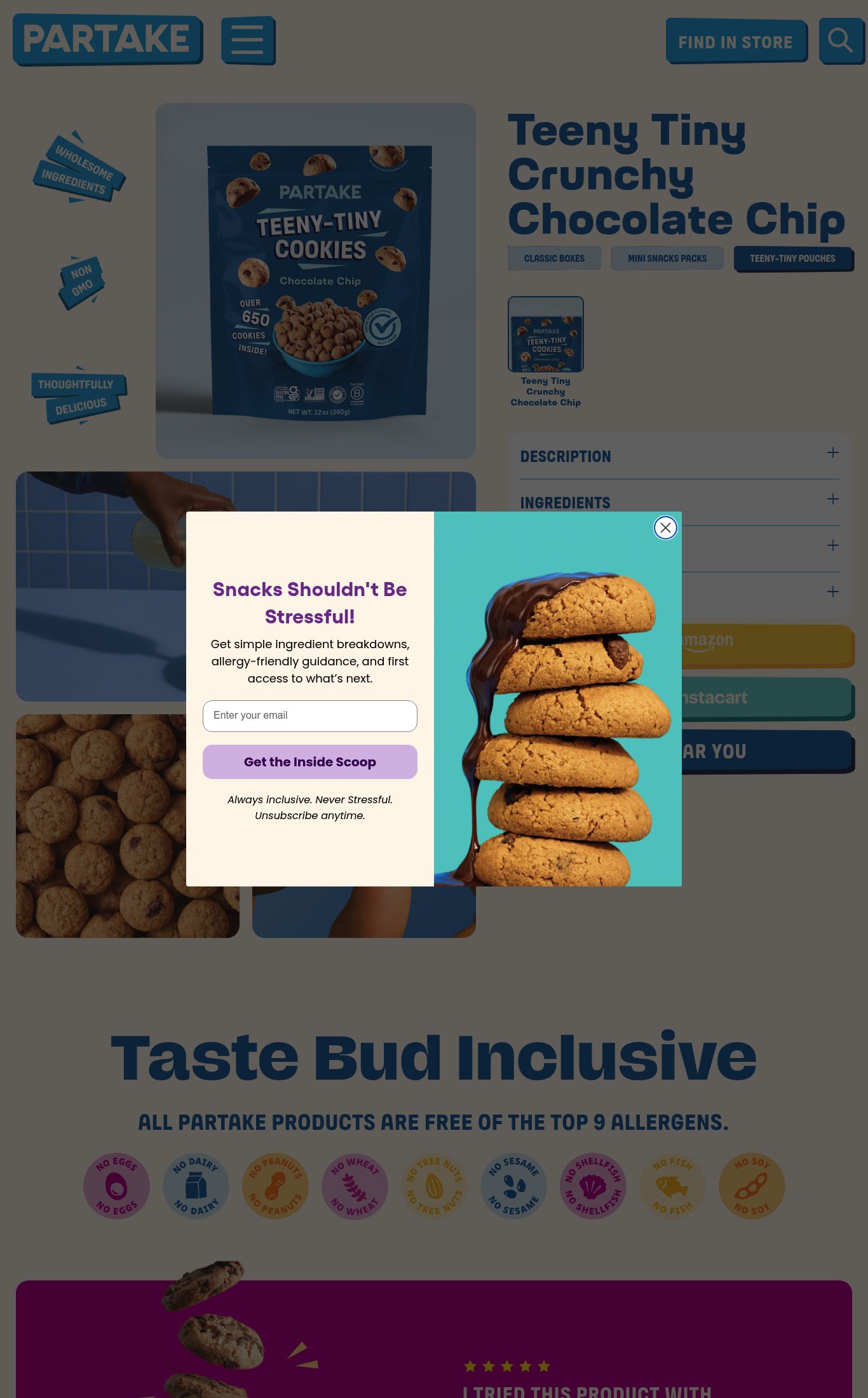 Partake Foods page