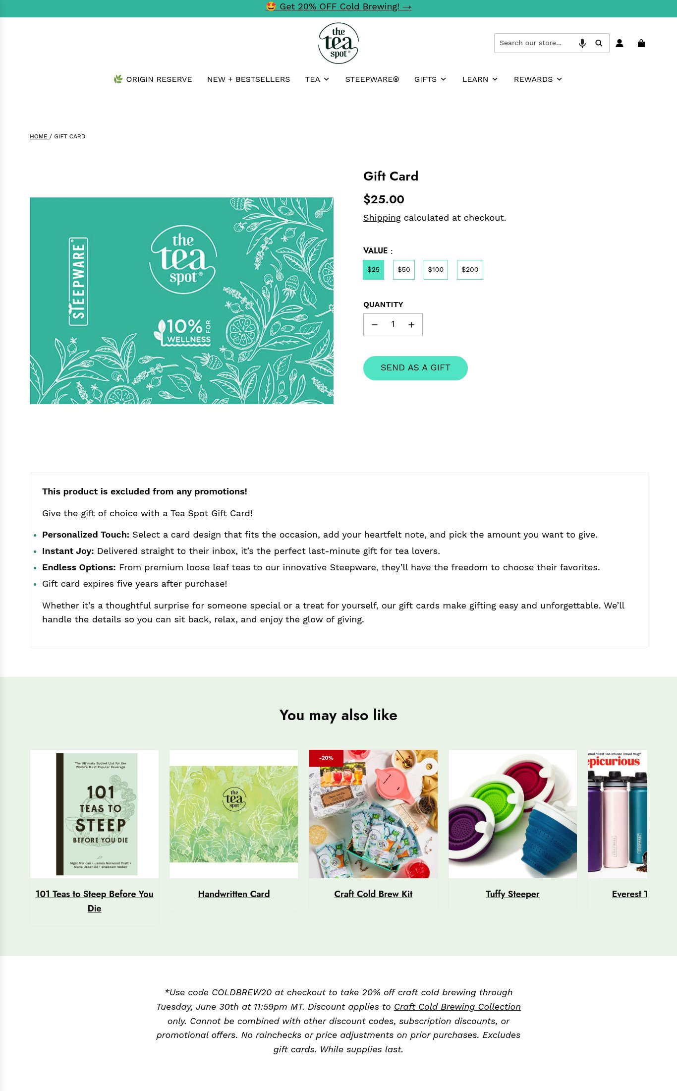 The Tea Spot page