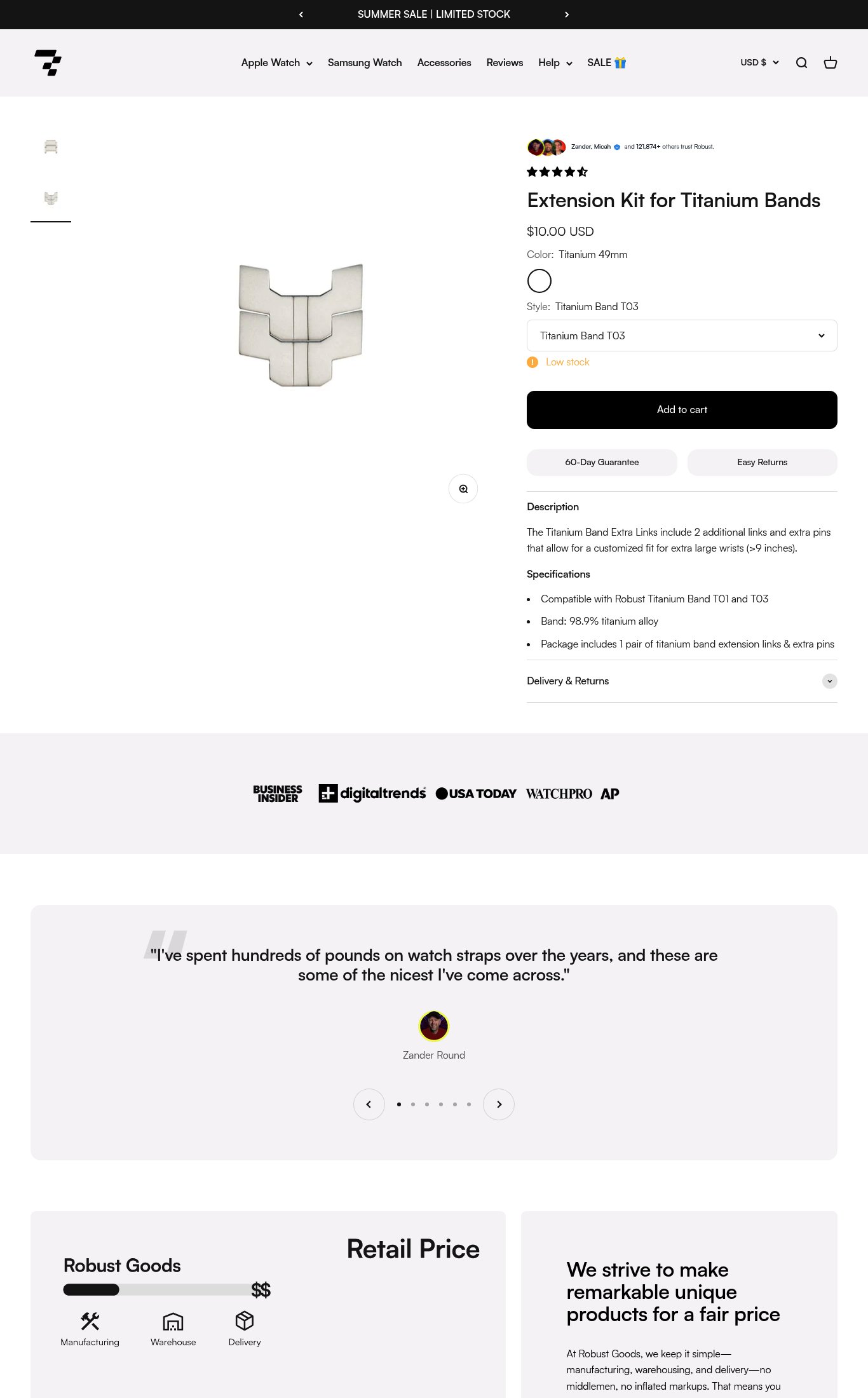Robust Goods page