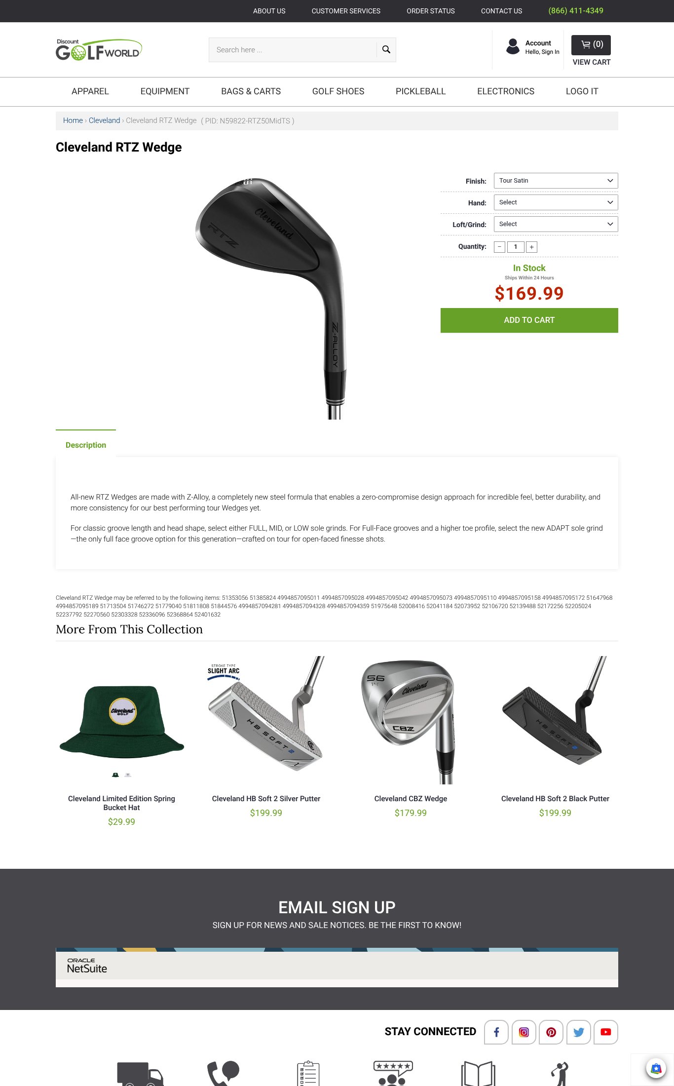 Discount Golf World page