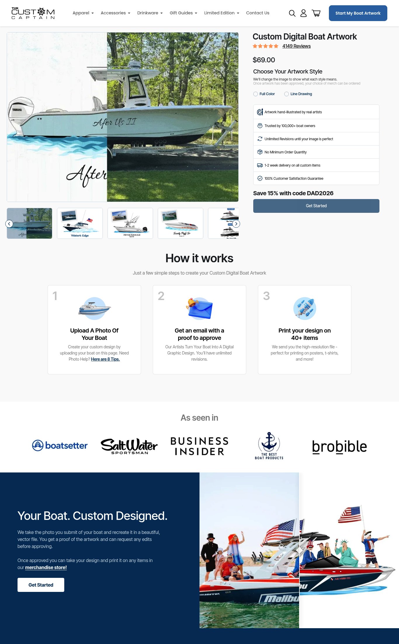 Custom Captain page