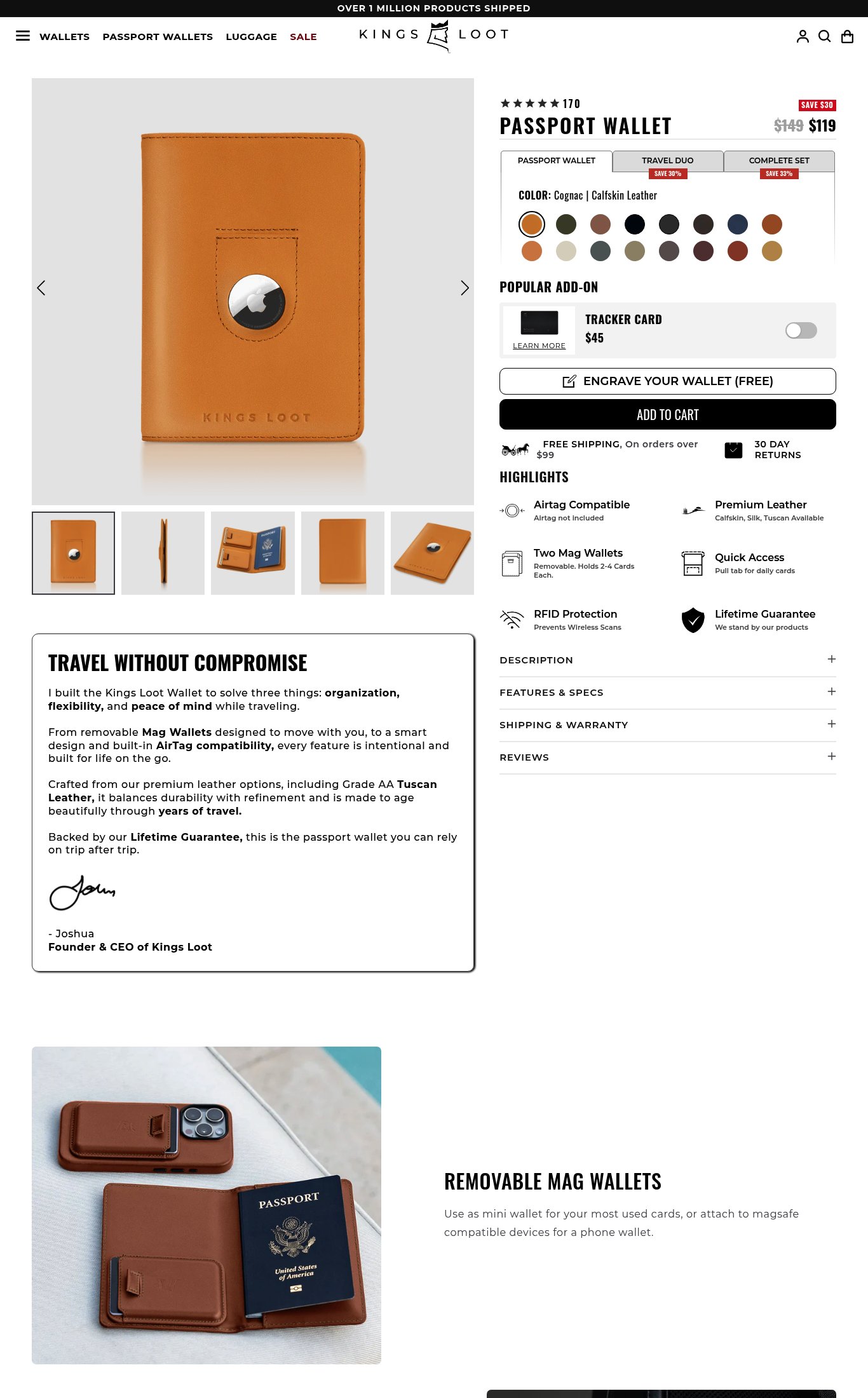 Kings Loot page