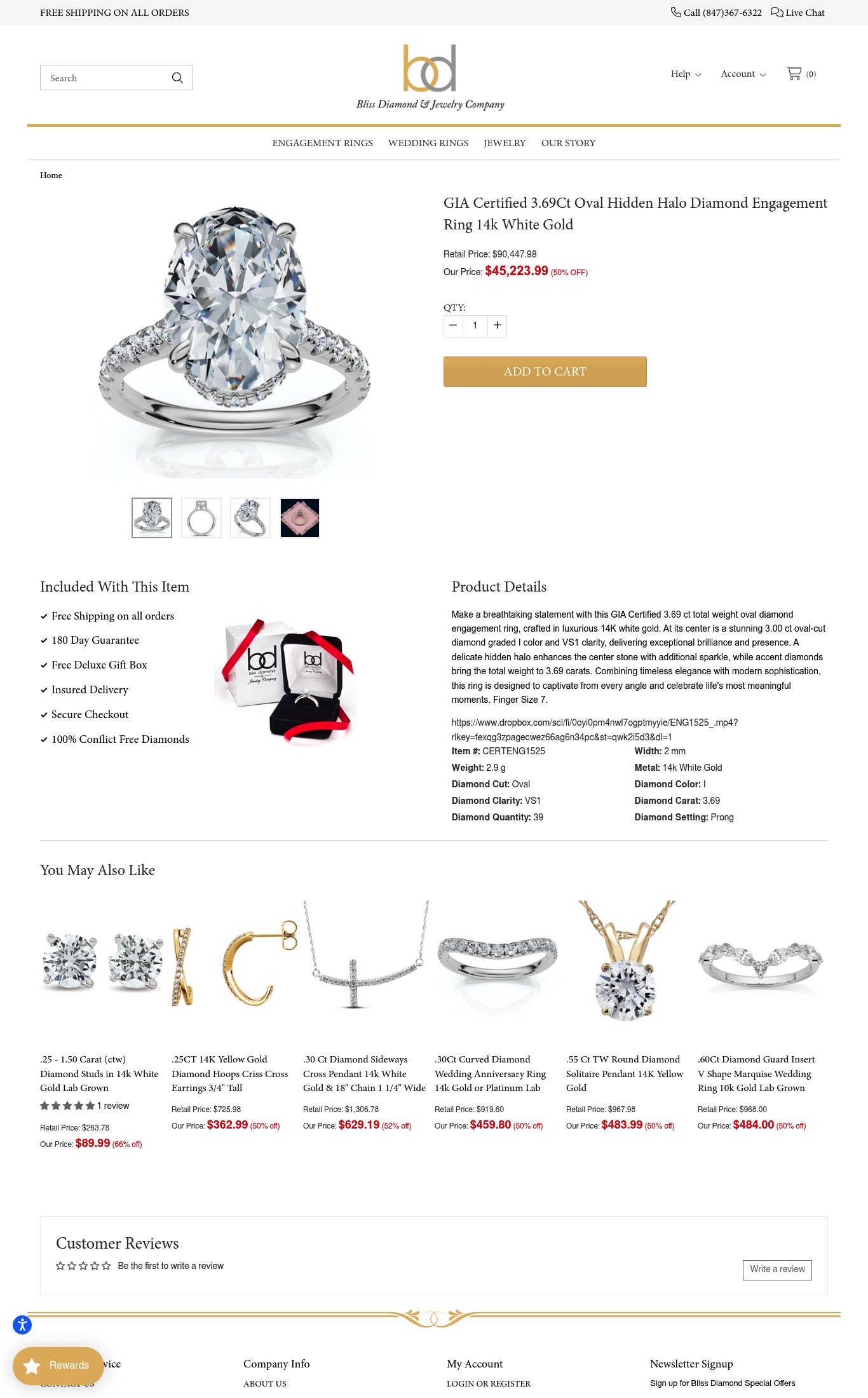 Bliss Diamond & Jewelry Company page