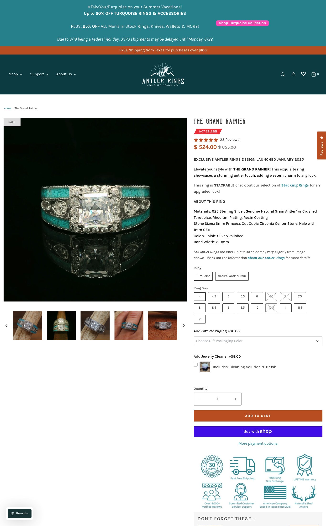AntlerRings.com page