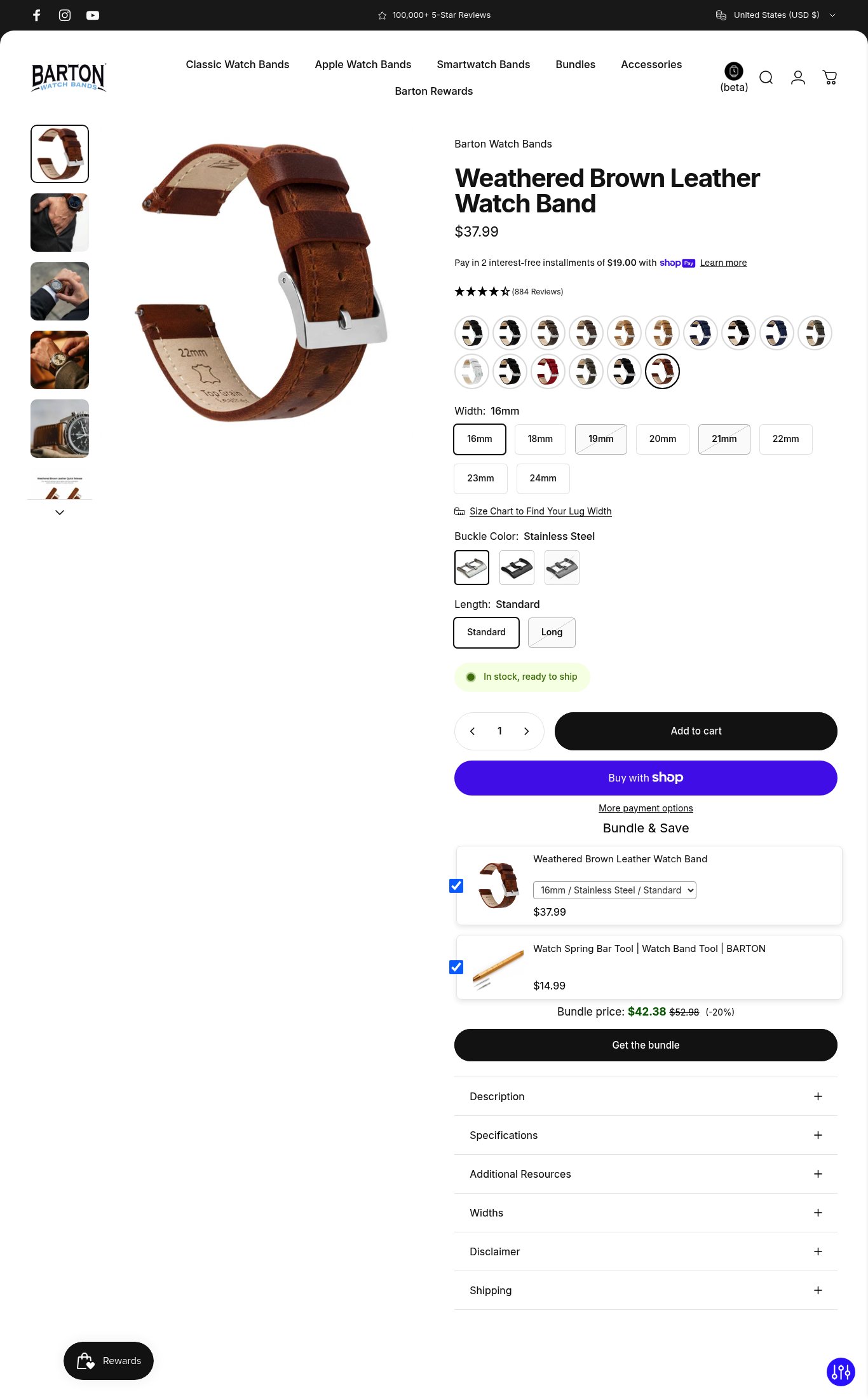 Barton Watch Bands page
