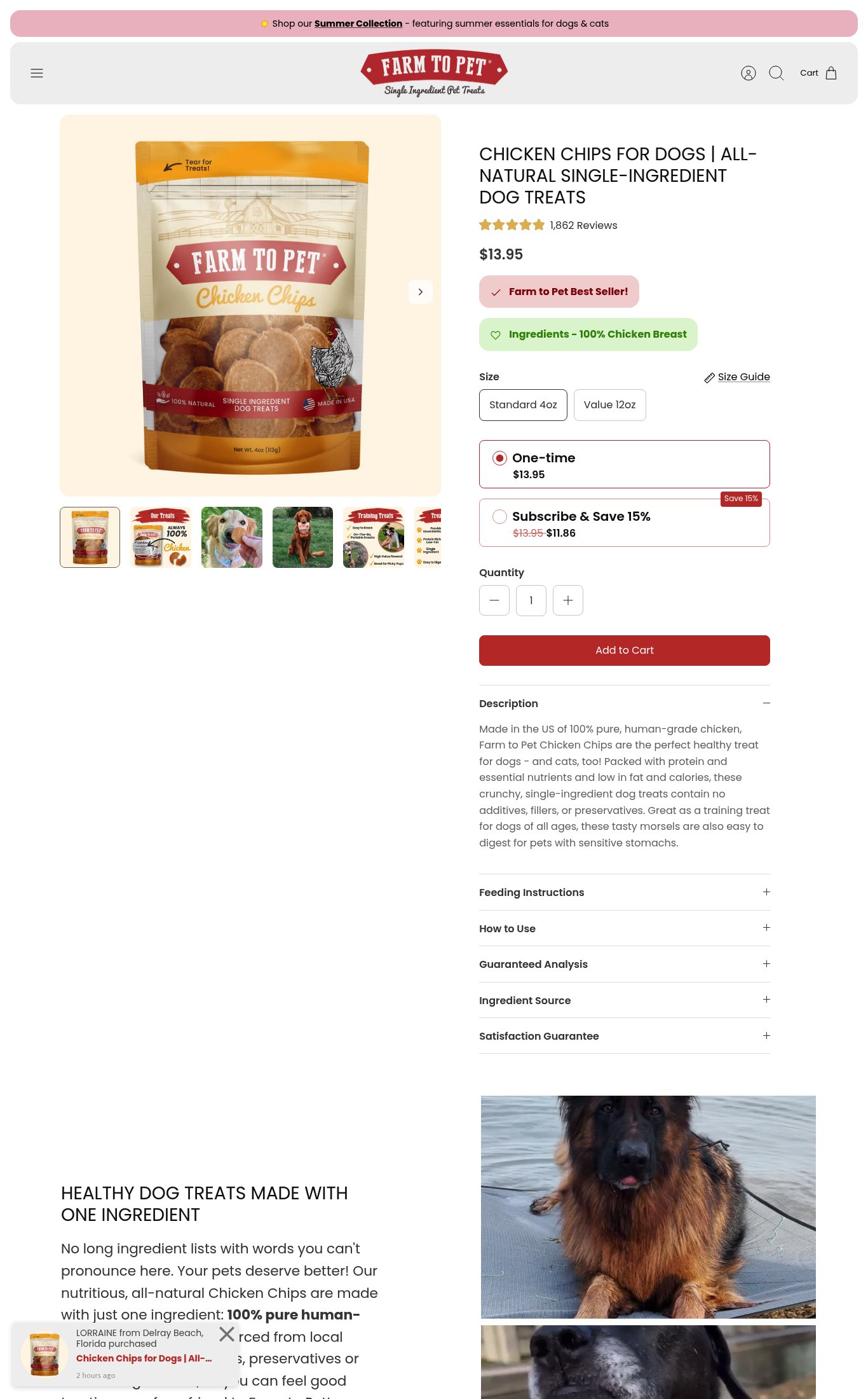 Farm To Pet page